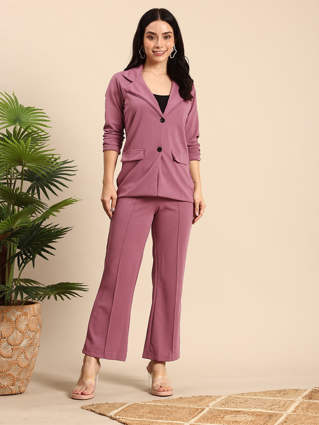 

Mast & Harbour Single-Breasted Blazer With Trousers, Pink