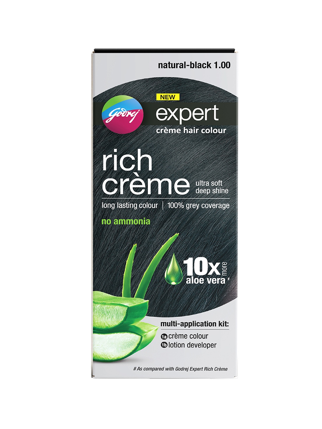 

Godrej expert Rich Creme No Ammonia Long Lasting Hair Color 50g+50ml - Natural Black 1.00