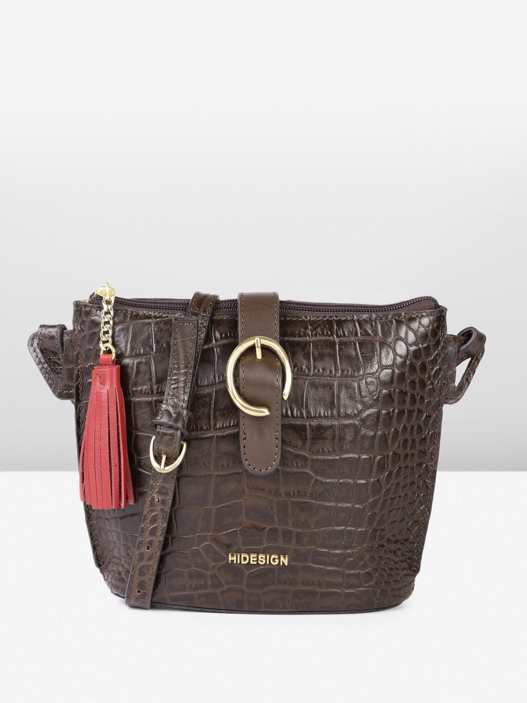 

Hidesign Textured Leather Sling Bag, Brown