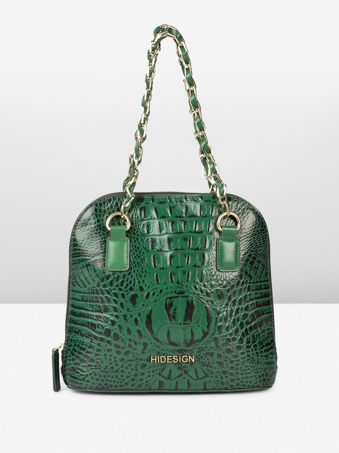 

Hidesign COPACABANA 01 BABY CROCO Structured Shoulder Bag, Green