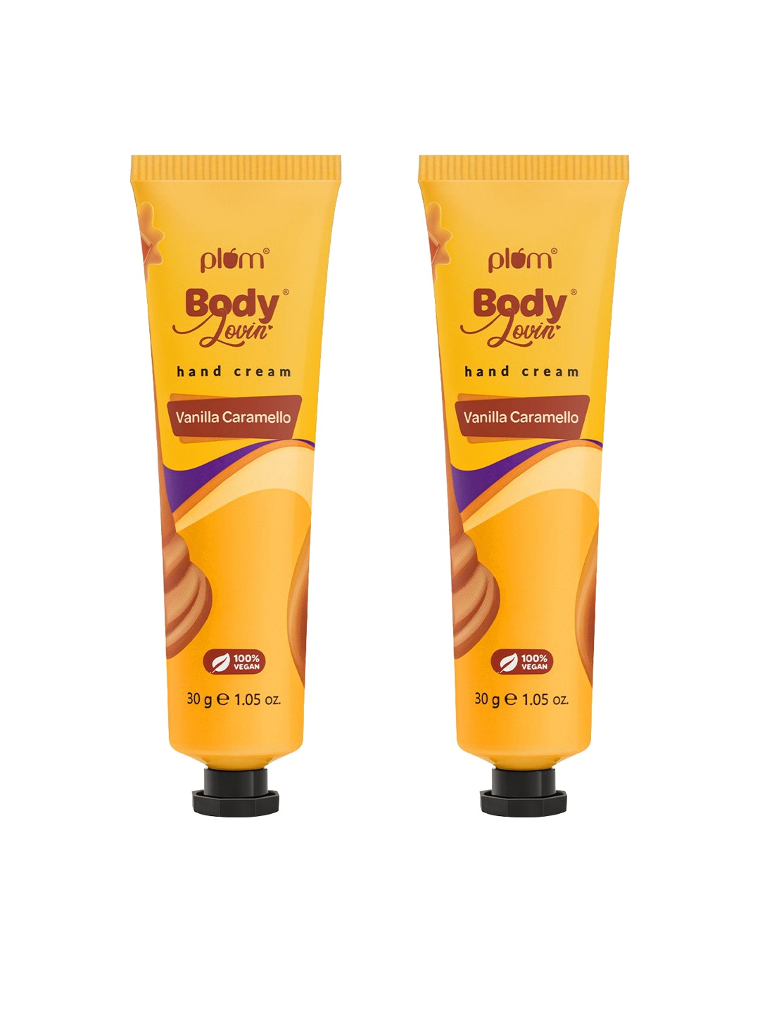 

Plum Set of 2 BodyLovin' Hand Cream with Shea Butter 30 g each - Vanilla Caramello, Yellow