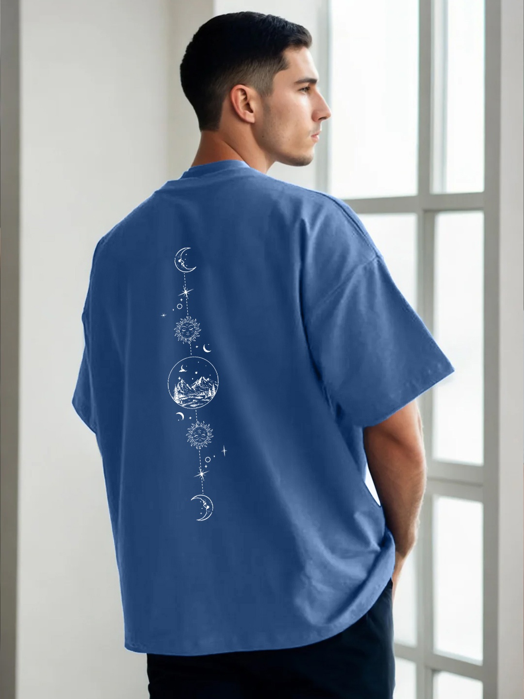 

NOBERO Men Printed T-shirt, Blue