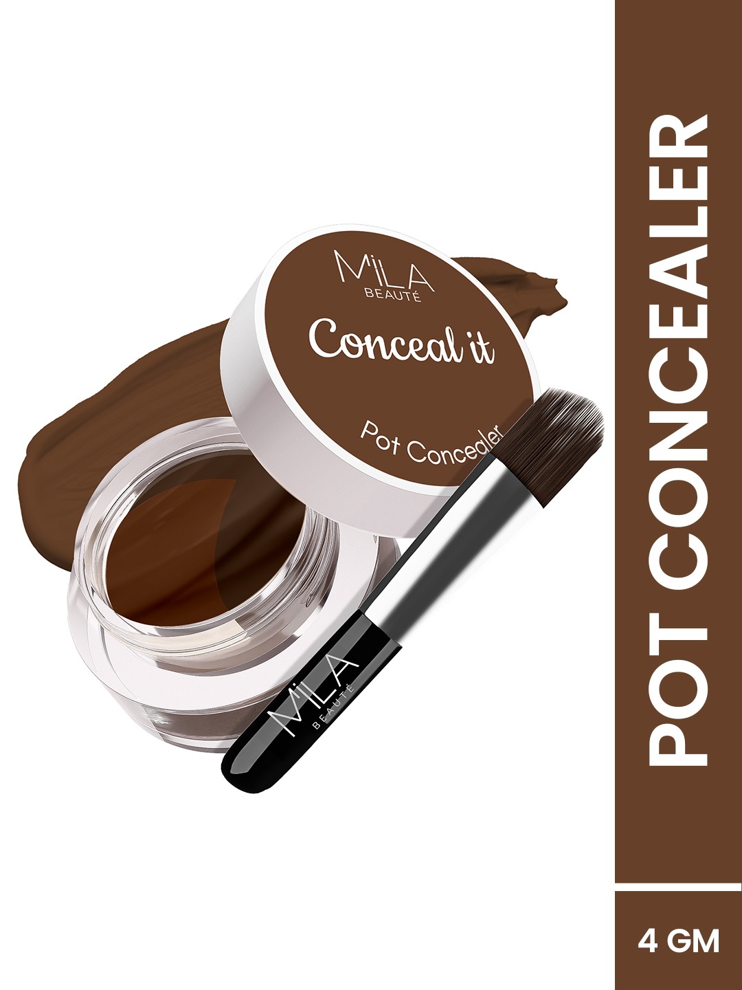 

MILA BEAUTE Conceal It Pot Concealer Enriched With SPF 15 & Vitamin E - 4 g - Rich Coco, Brown