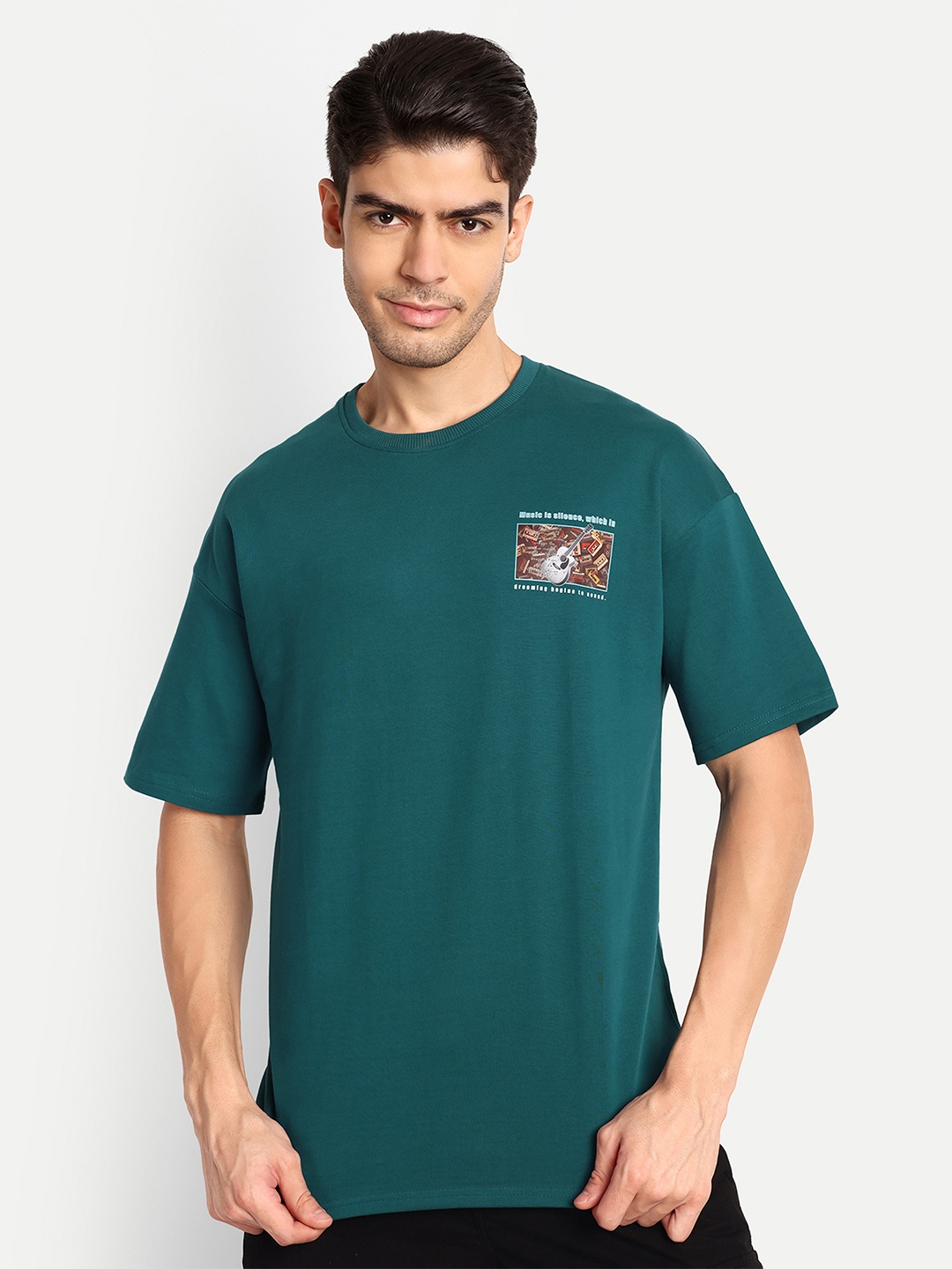 

Lewogle Men Applique T-shirt, Green