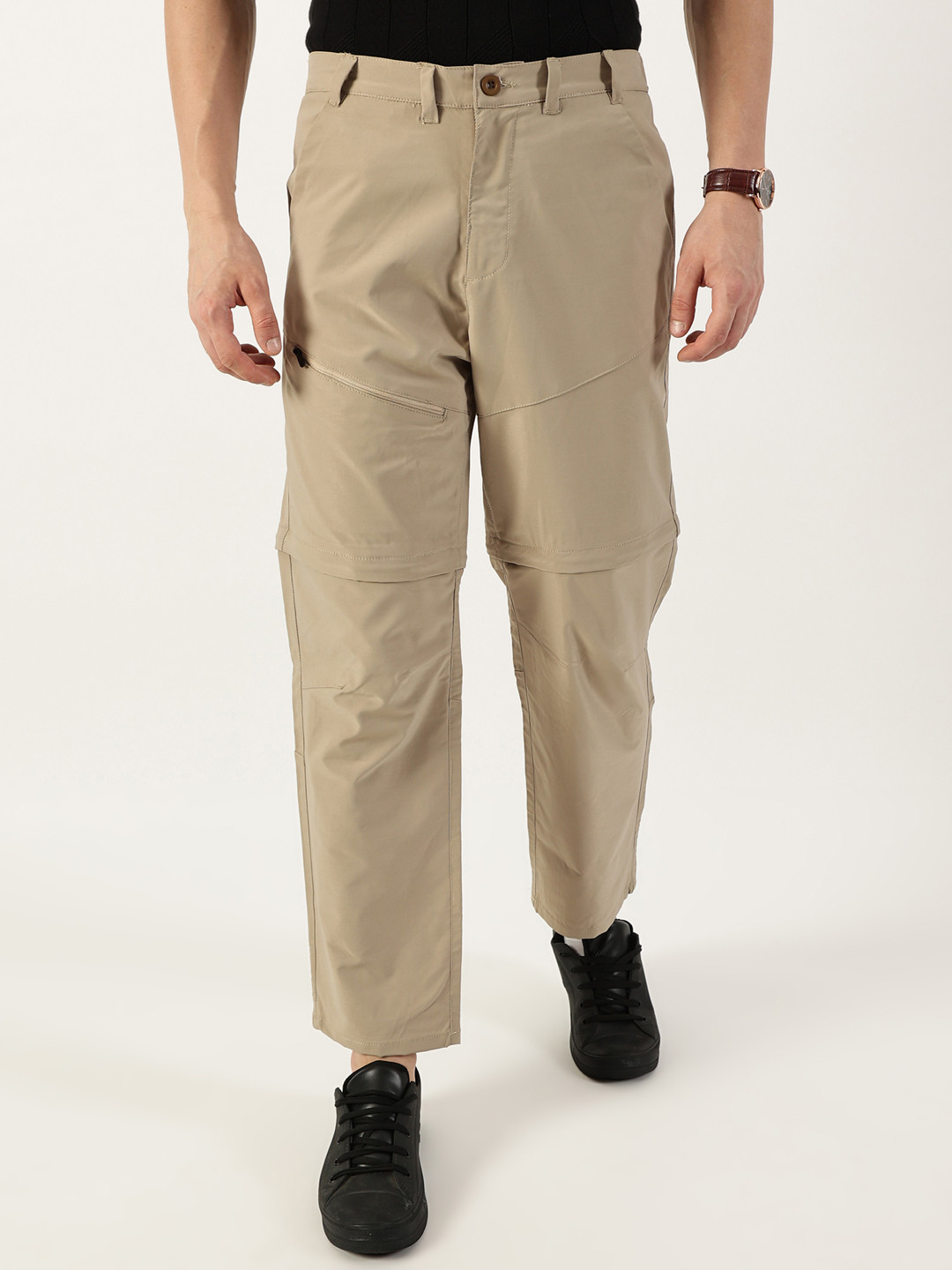 

Thomas Scott Men Relaxed Straight Fit Convertible Trousers, Beige