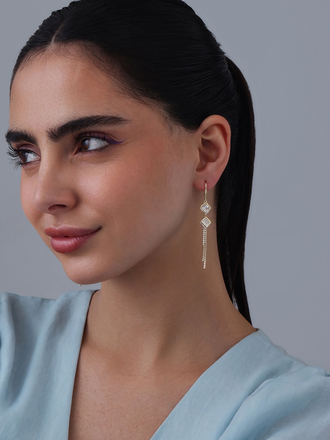 

Kushal's Fashion Jewellery Geometric Drop Earrings, White
