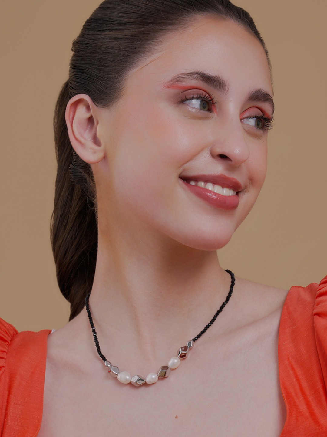 

Kushal's Fashion Jewellery Copper Rhodium-Plated Necklace, Silver