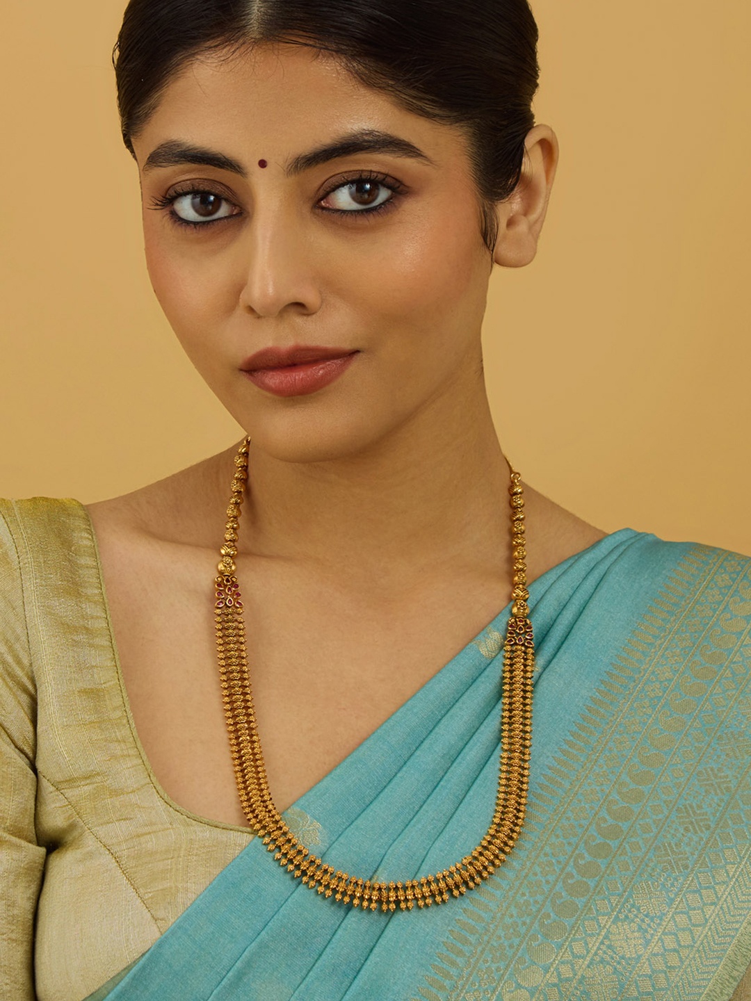 

Kushal's Fashion Jewellery Copper Gold-Plated Antique Necklace