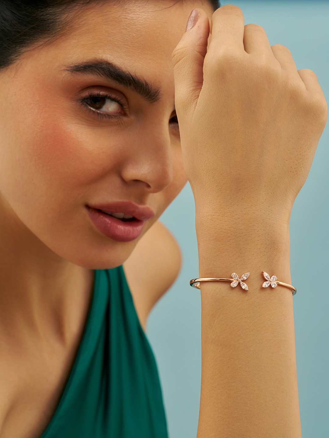 

Kushal's Fashion Jewellery Sterling Silver Rose Gold-Plated Kada
