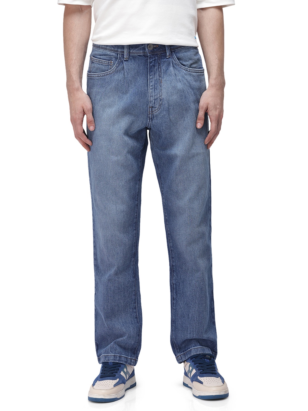 

RARE RABBIT Men Comfort Relaxed Fit Stretchable Jeans, Blue