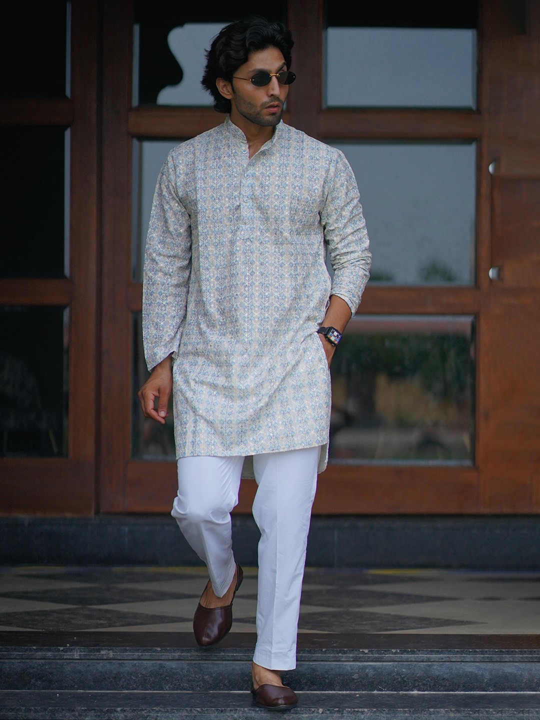 

The Kurta Studio Men Floral Printed Kurtas, Na