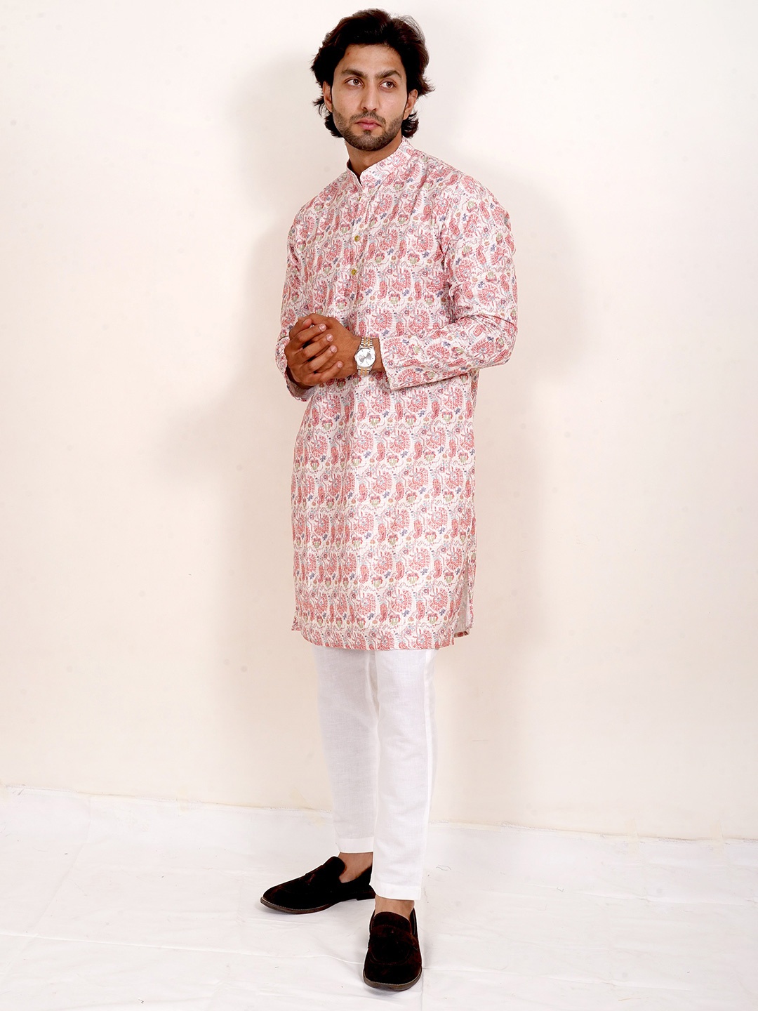 

The Kurta Studio Men Kurtas, Peach