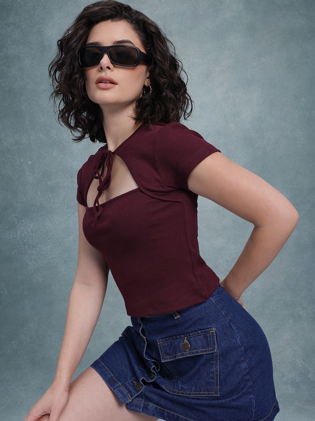 

The Roadster Lifestyle Co. Tie-Up Neck Top, Brown
