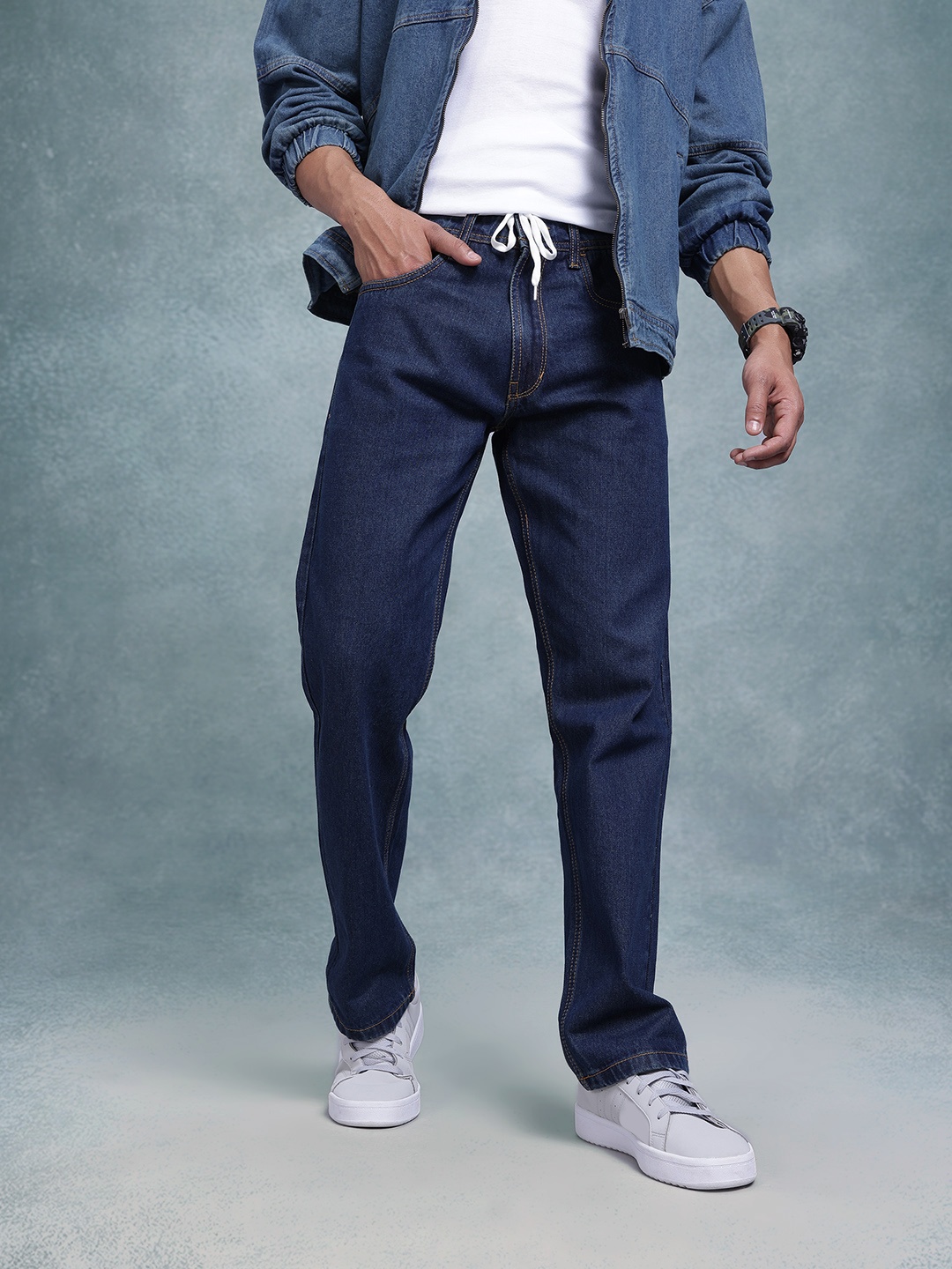 

The Roadster Life Co. Men Regular Fit Jeans, Navy blue