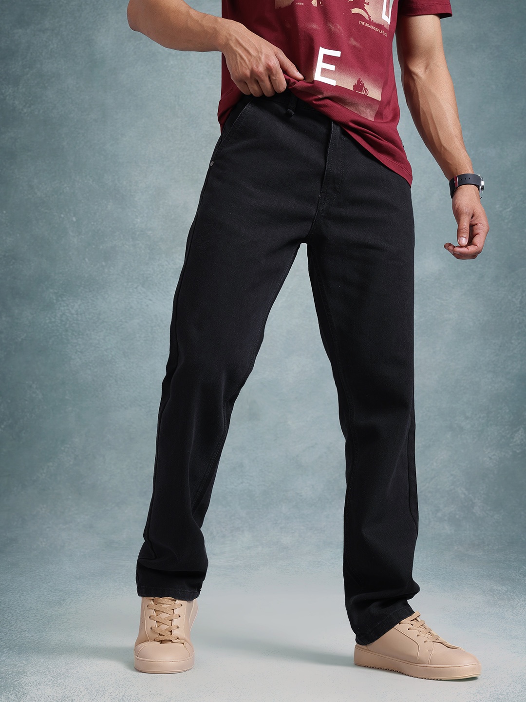 

The Roadster Life Co. Men Regular Fit Jeans, Black