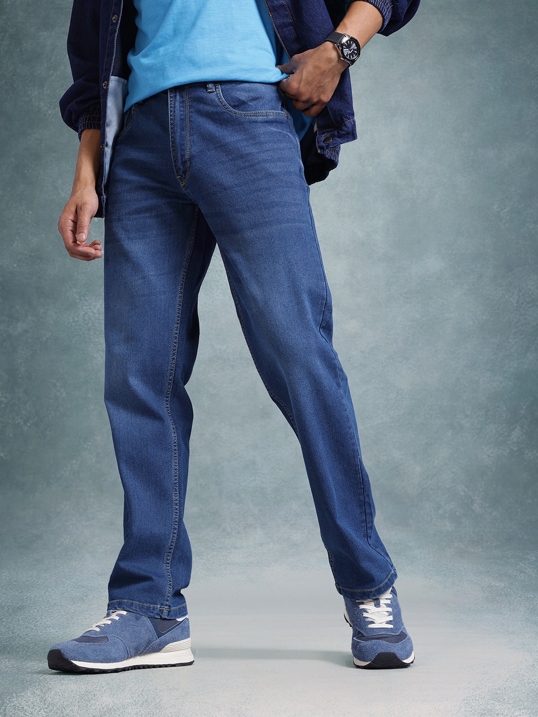 

The Roadster Life Co. Men Regular Fit Jeans, Navy blue