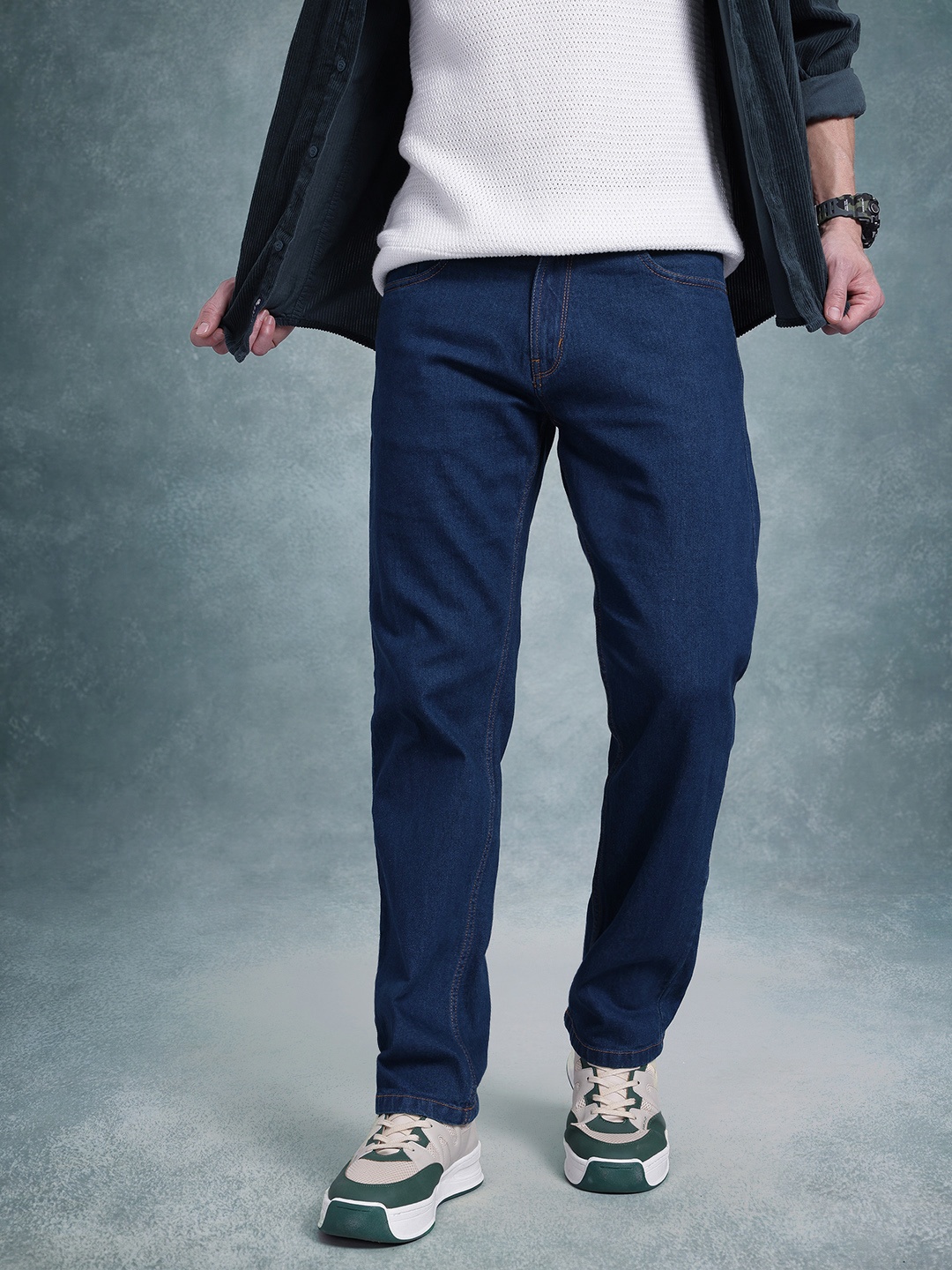 

The Roadster Life Co. Men Regular Fit Stretchable Jeans, Navy blue