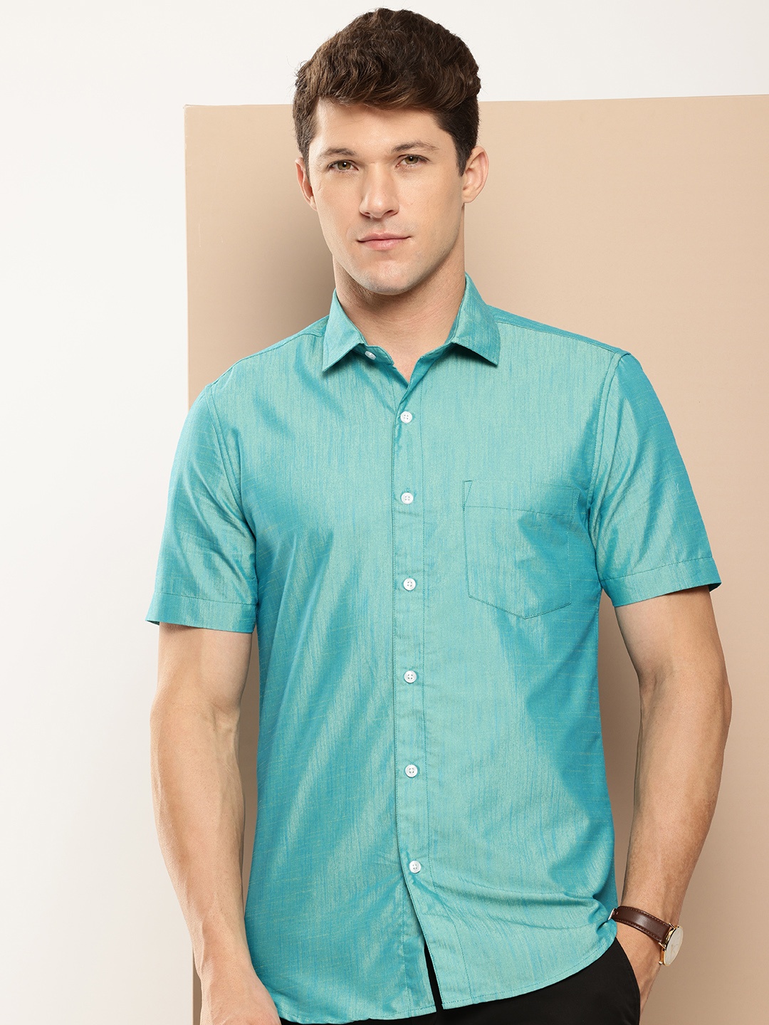 

INVICTUS Men Slim Fit Casual Shirt, Turquoise blue