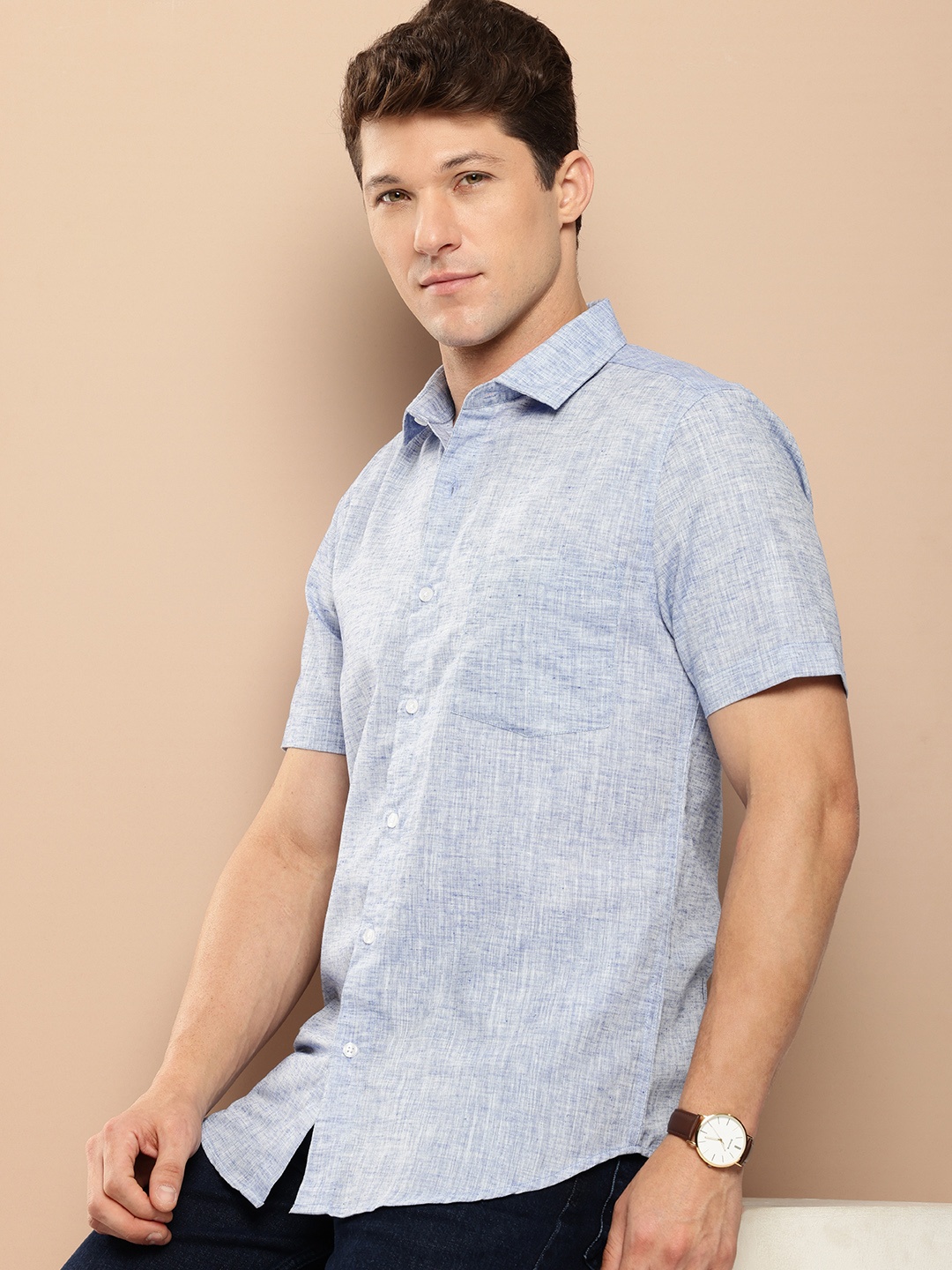 

INVICTUS Men Slim Fit Casual Shirt, Blue