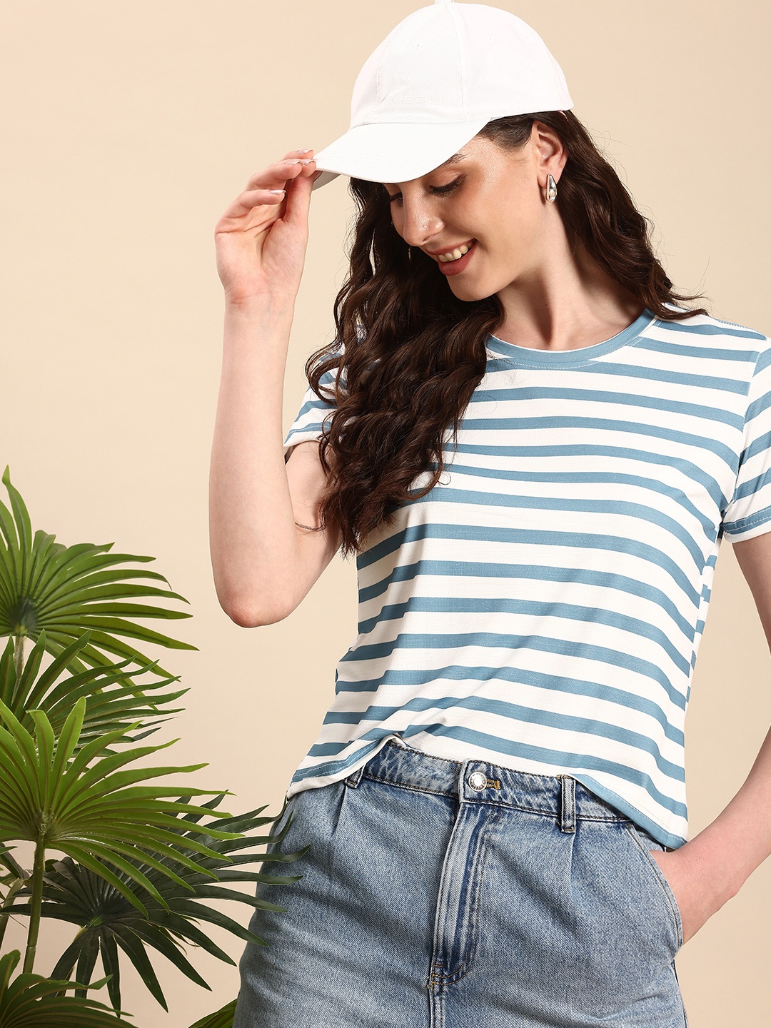 

Mast & Harbour Striped Anti Odour T-shirt, Blue