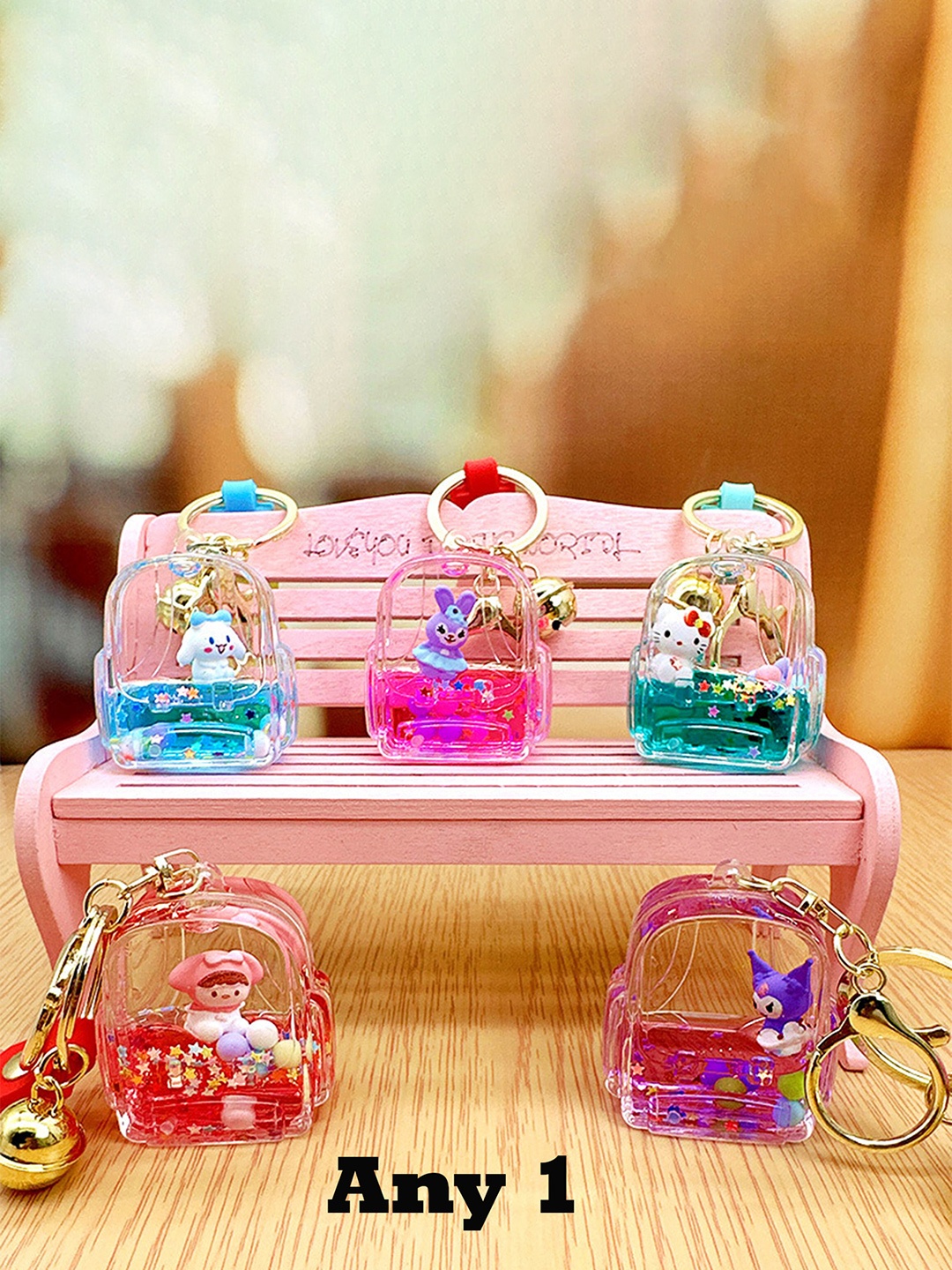 

Flenzy Bottle Sanrio doll Keychain With Silicone Belt, Pink