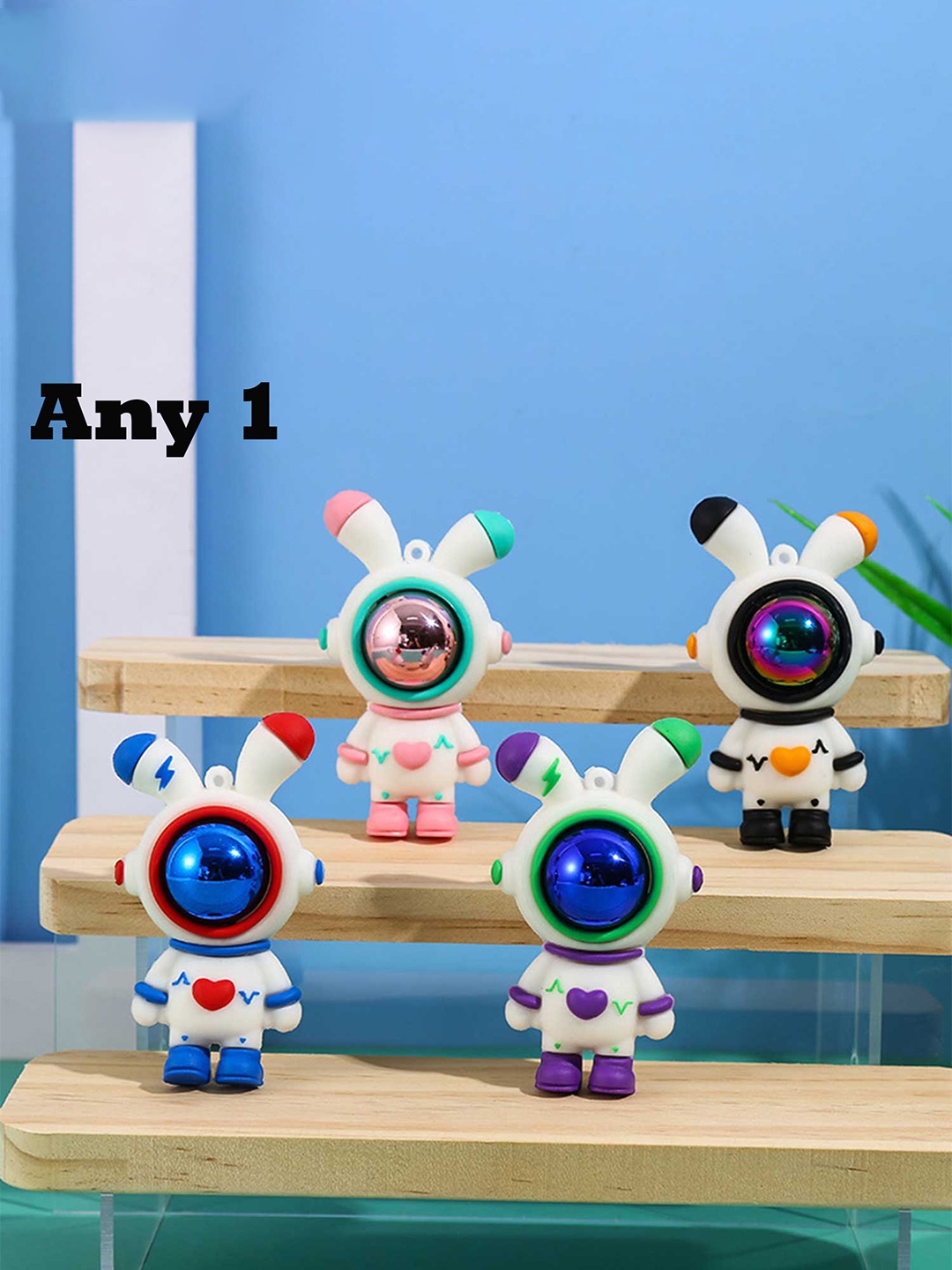 

Flenzy Rabbit Keychain With Silicone Belt, Blue
