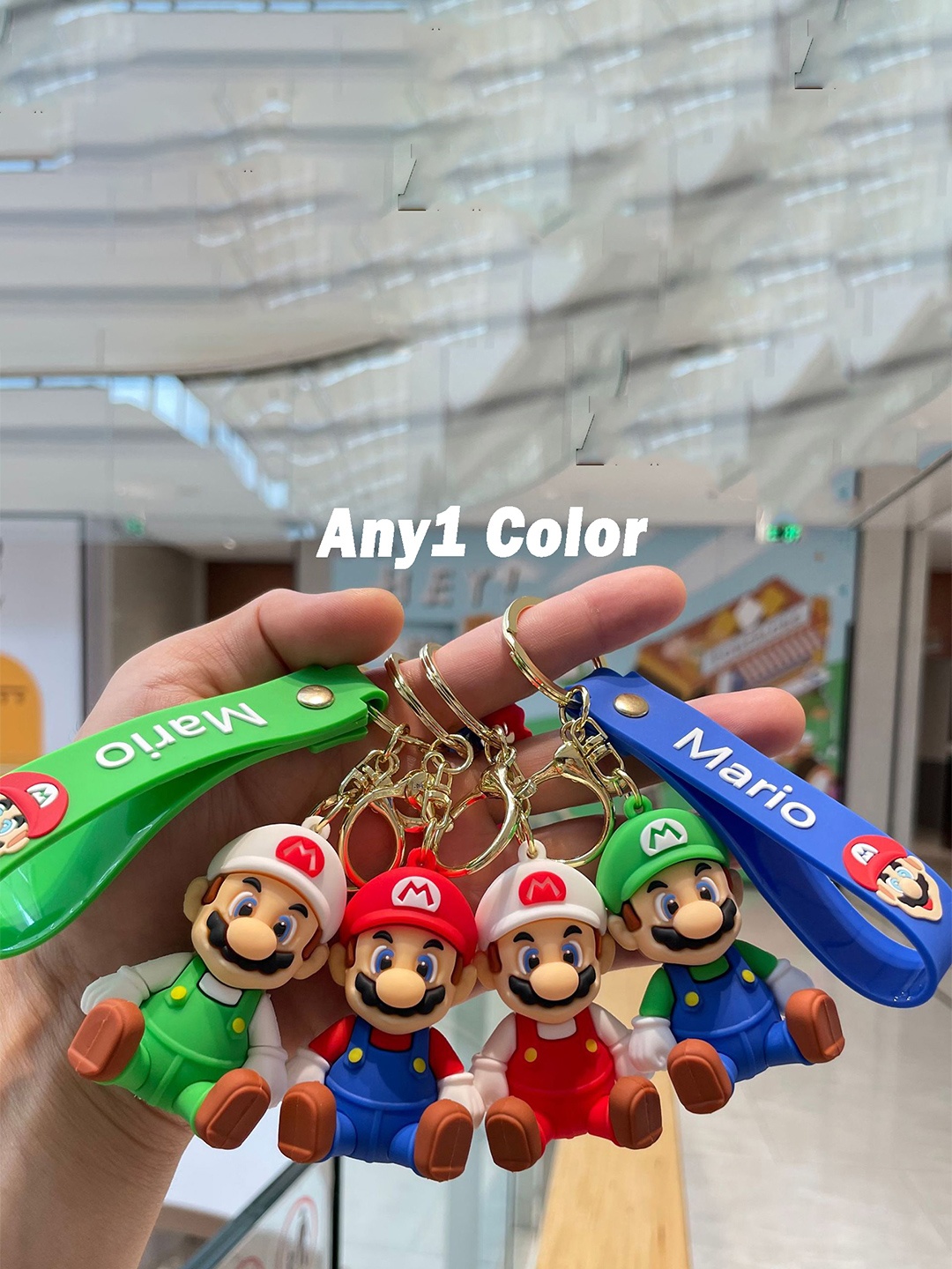 

Flenzy ANY1 Color Cute 3D Super Mario Cartoon Keychain With Silicone Belt, Assorted