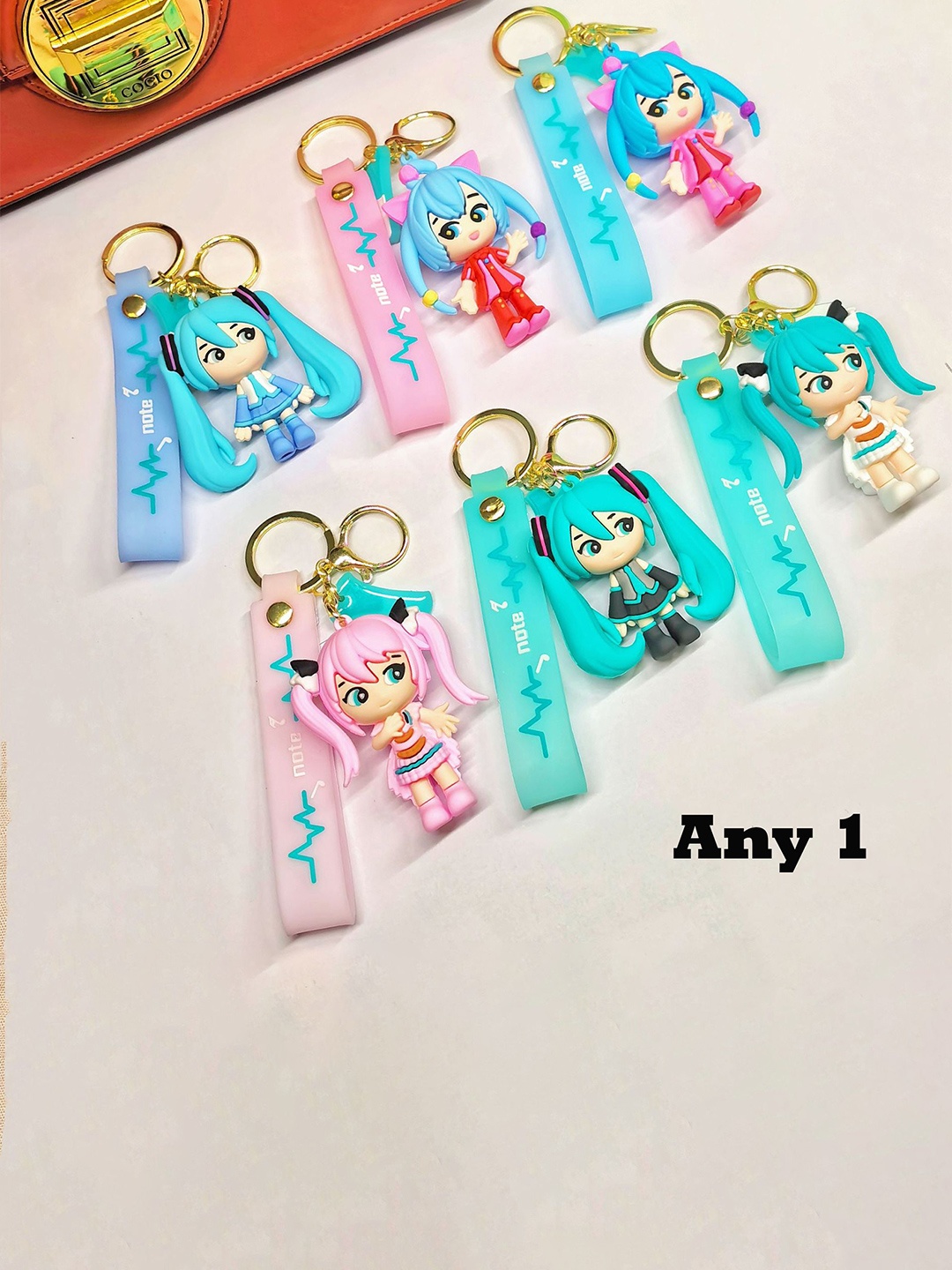 

Flenzy 3D Hatsune Miku Cartoon Keychain With Belt, Multi