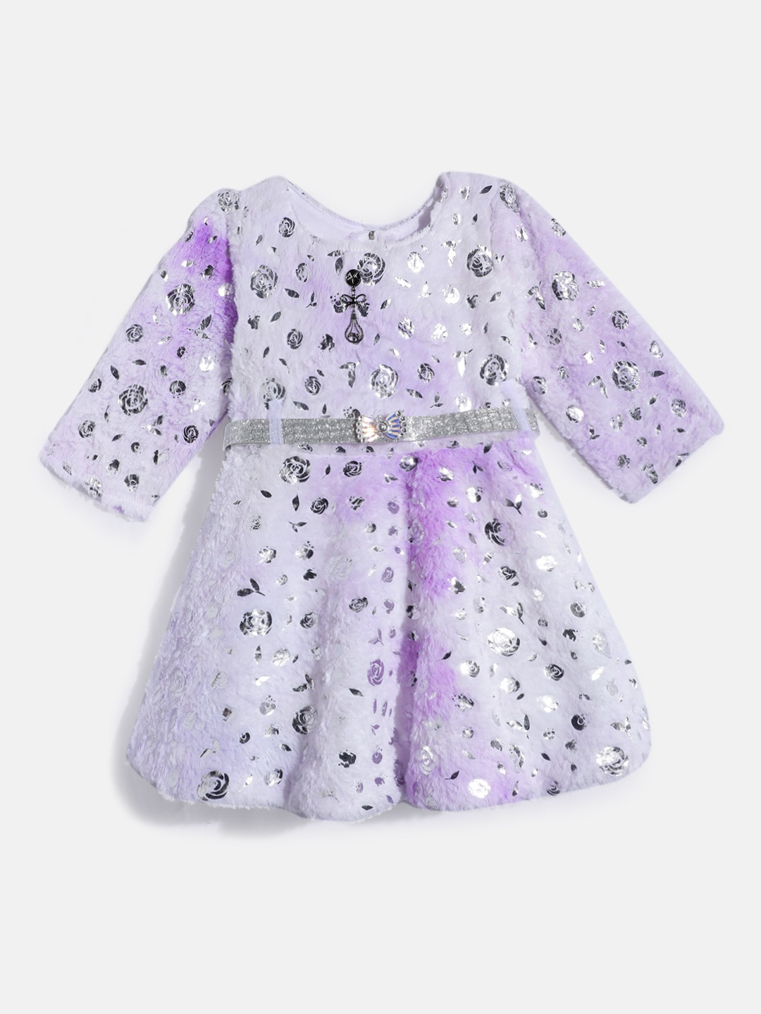 

Aarika Floral Print Woollen A-Line Dress, Purple
