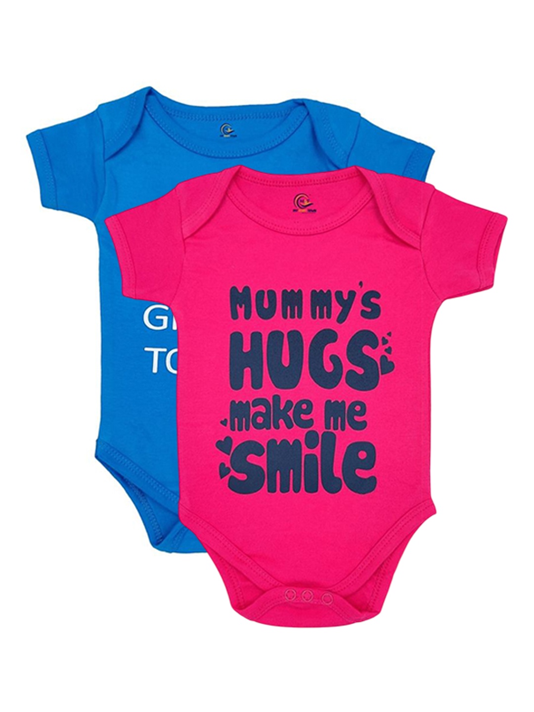 

BAESD Infants Pack Of 2 Printed Pure Cotton Bodysuit, Magenta