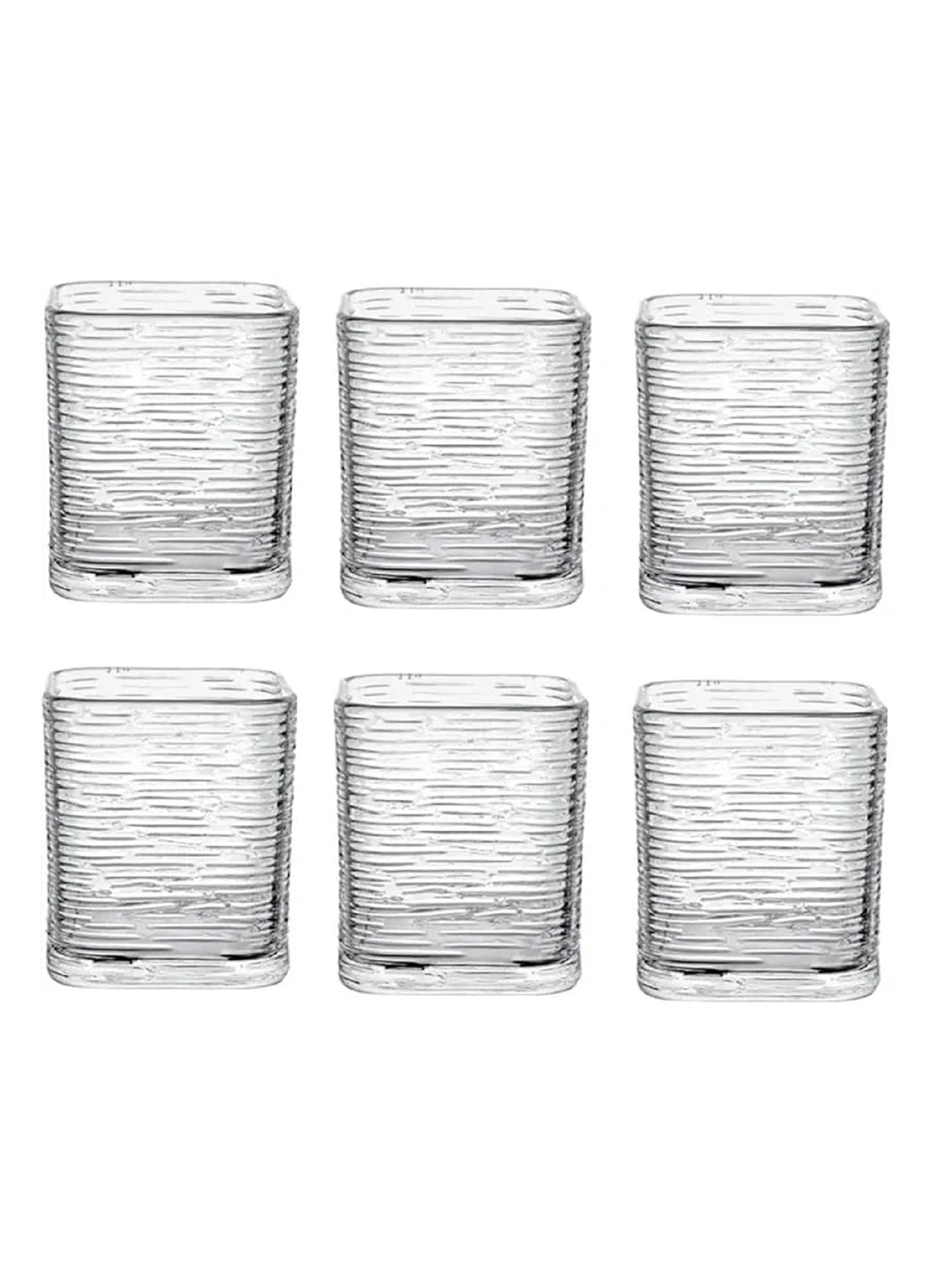 

MELBIFY Transparent 6 Pieces Japanese Wave Whiskey Glass 370ml