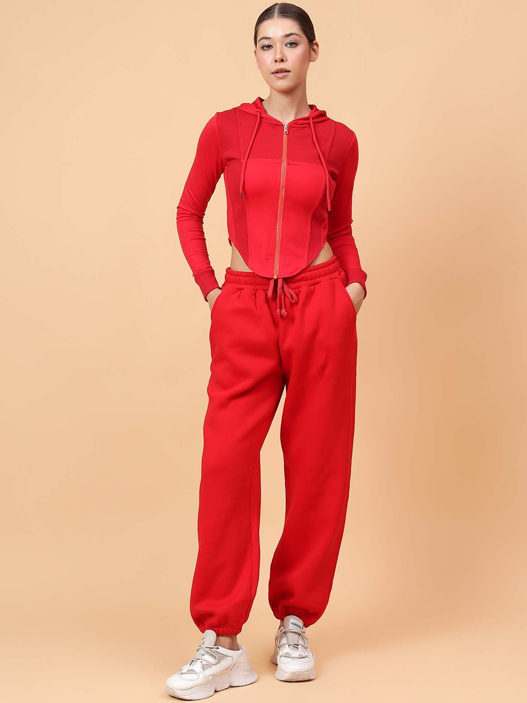 

Fikin Women Red Fleece Corset Jacket
