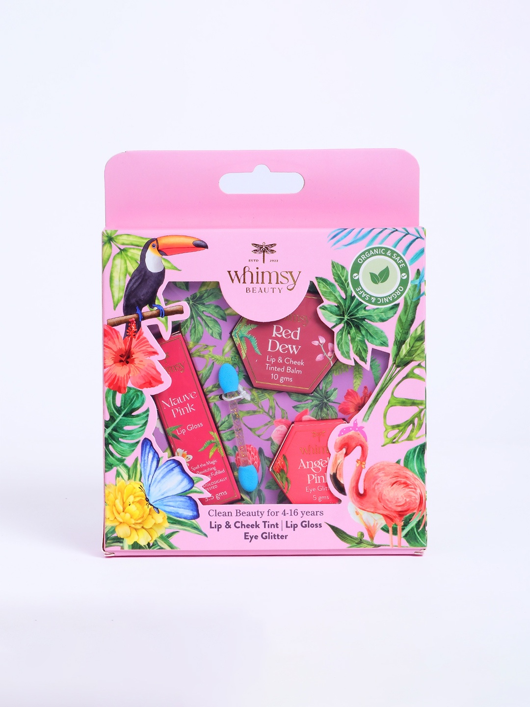 

Whimsy Beauty Mini Bling Girls Set Of 3 Safe & Organic Beauty Makeup Kit, Yellow