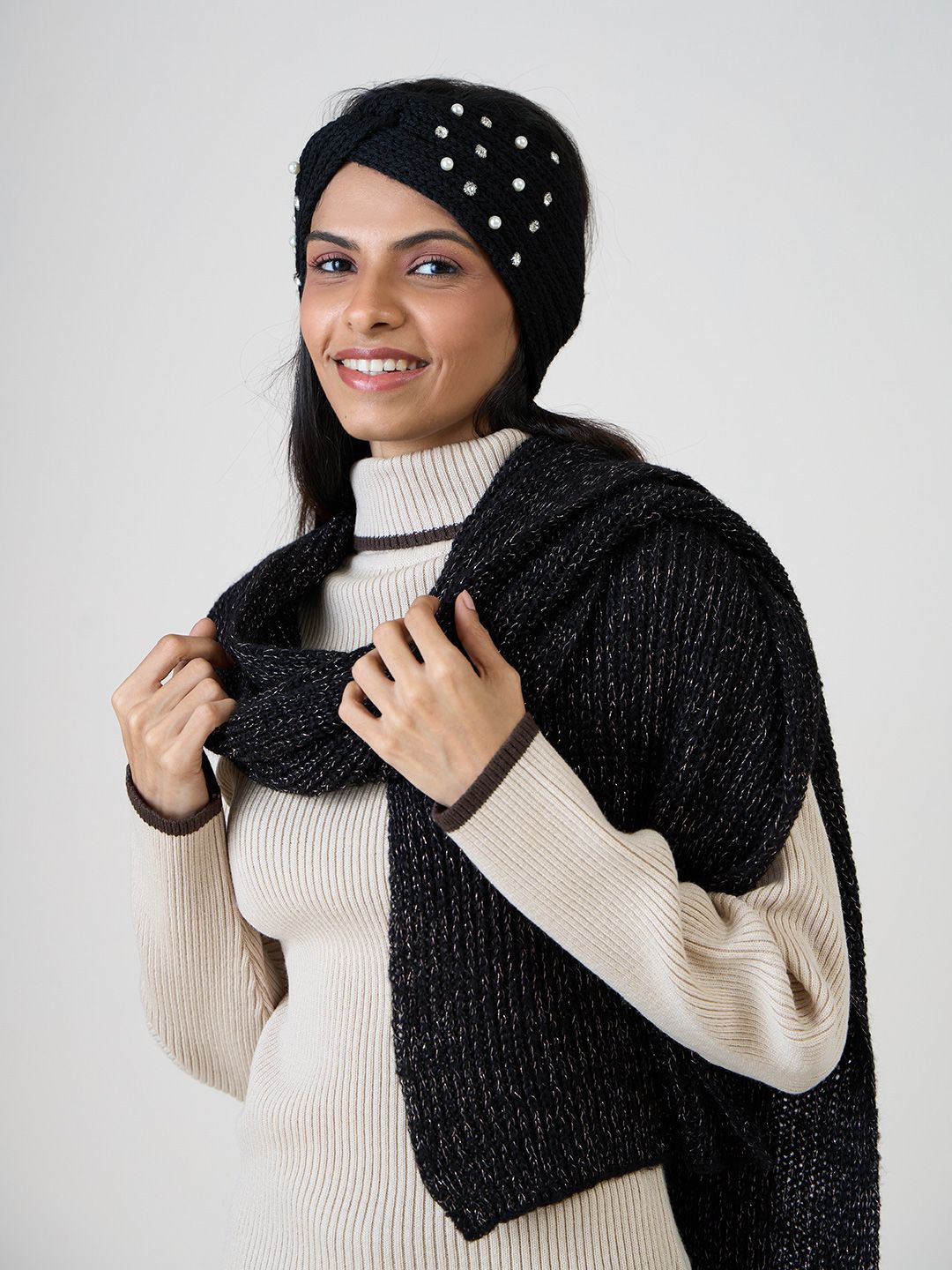 

ToniQ Headband & Scraf Winter Combo, Black