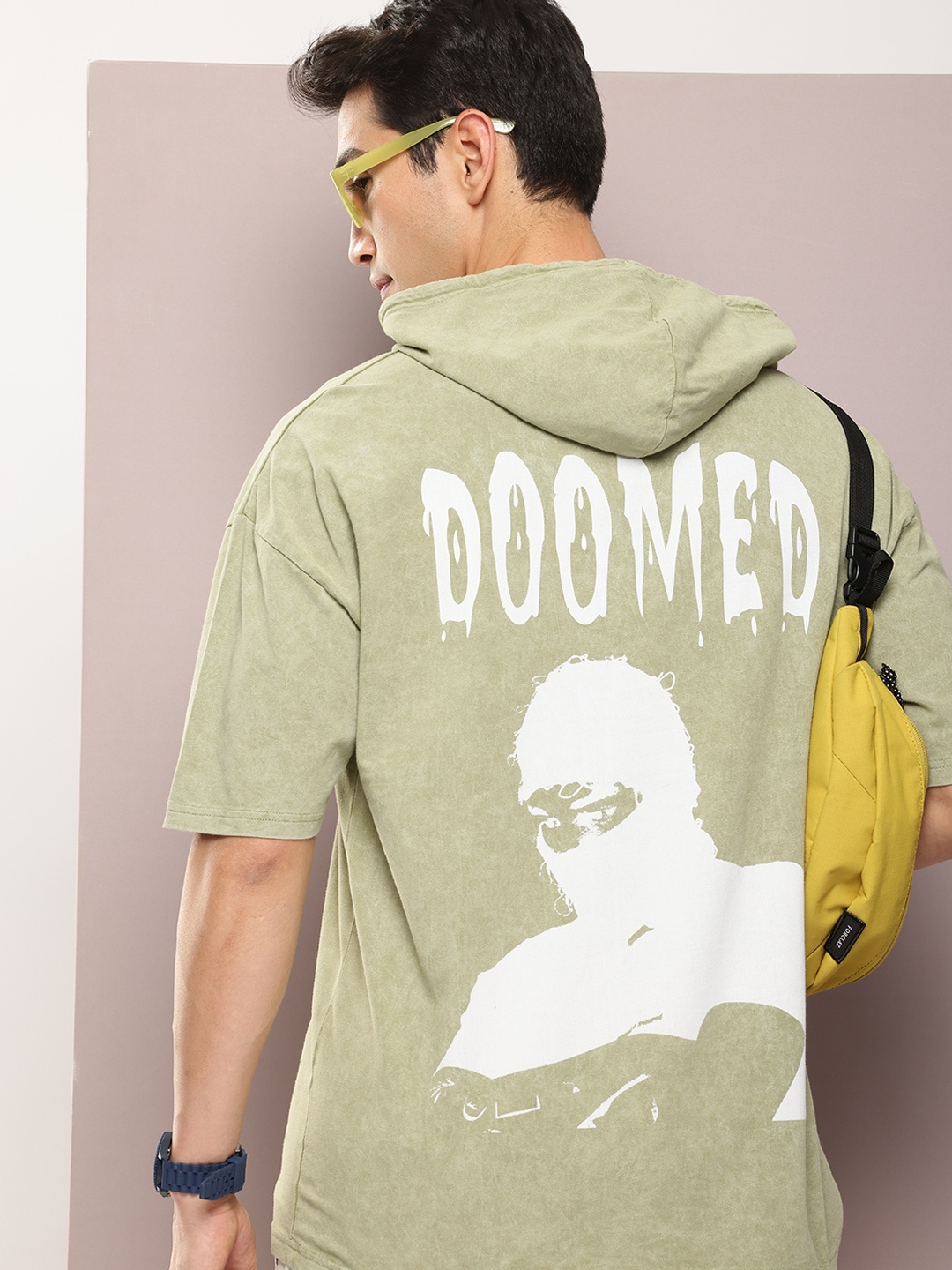 

Kook N Keech Printed Hooded Oversized T-shirt, Green