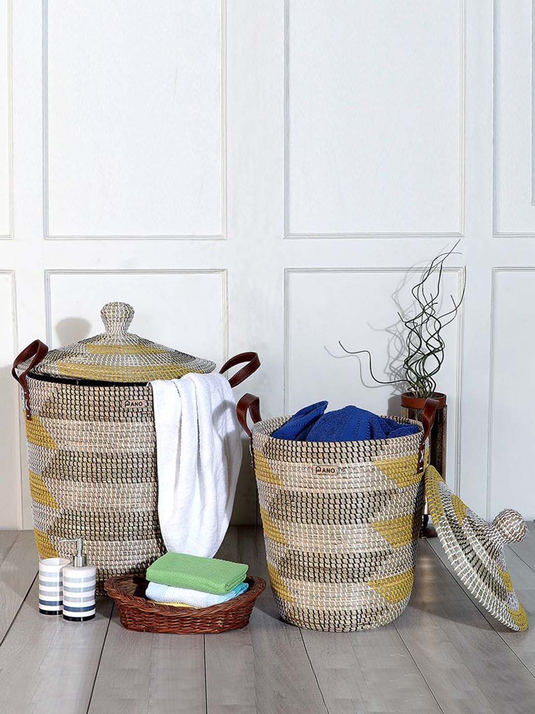 

Pano Set Of 2 Green & Black Printed Laundry Bag