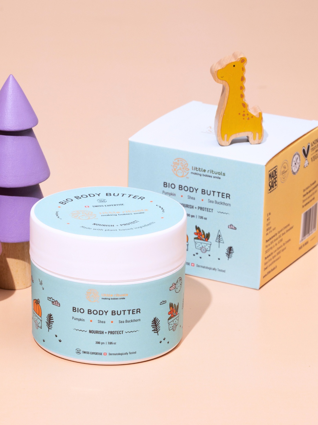 

Little Rituals Bio Body Butter with Pumpkin Butter, Shea Butter & Sea Buckthorn - 200 g, Off white