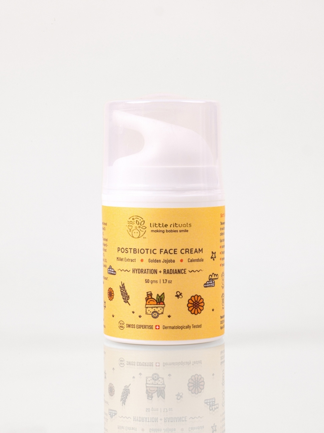 

Little Rituals Postbiotic Face Cream with Austrian Red Mille & Calendula Flowers - 50 g, Off white