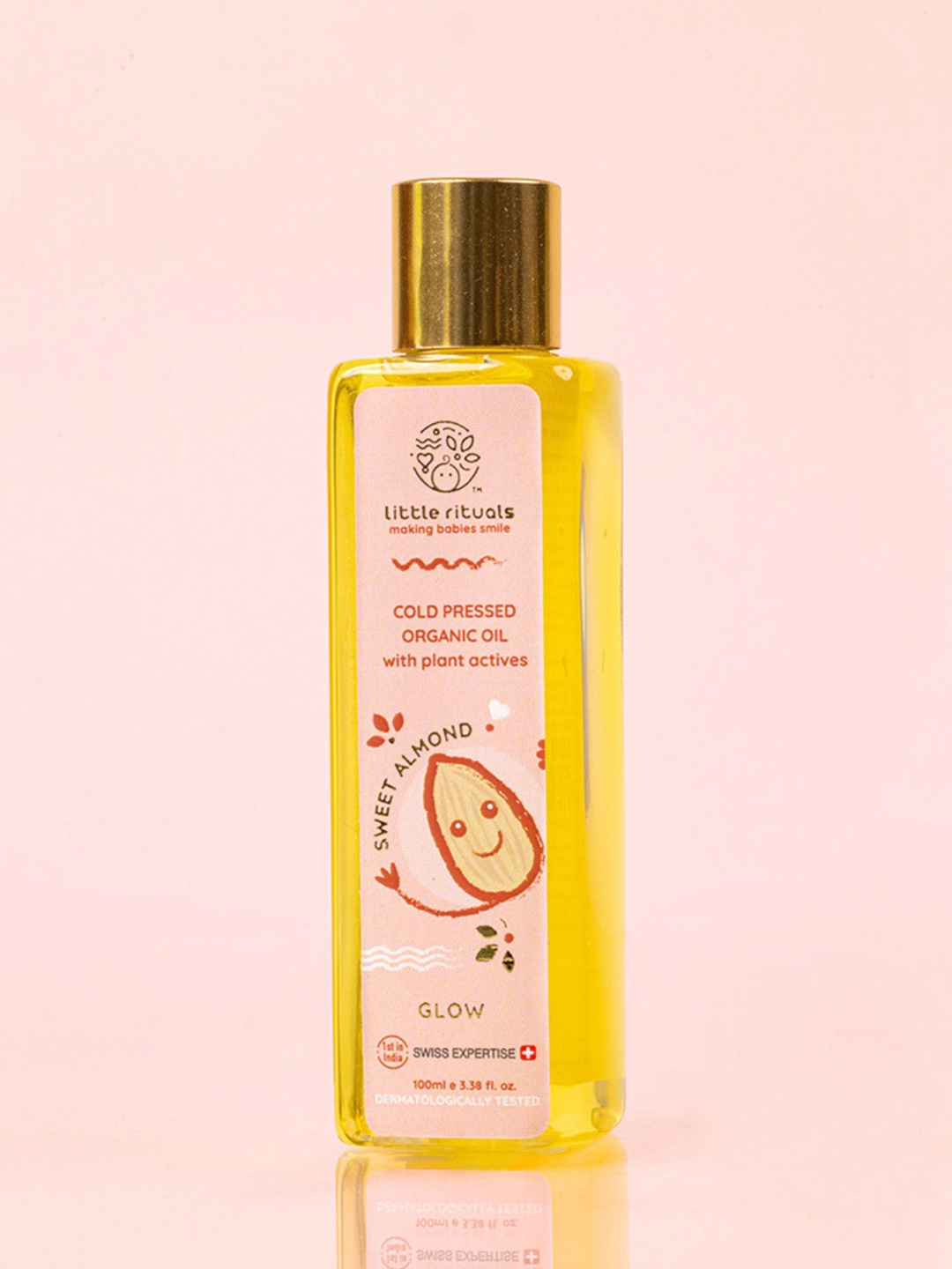 

Little Rituals Wood Cold Pressed Organic Sweet Almond Oil with 100% Pure Almond - 100 ml, Yellow