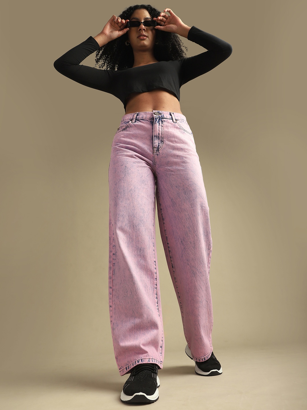 

DILLINGER Women Loose Relaxed Fit Jeans, Pink