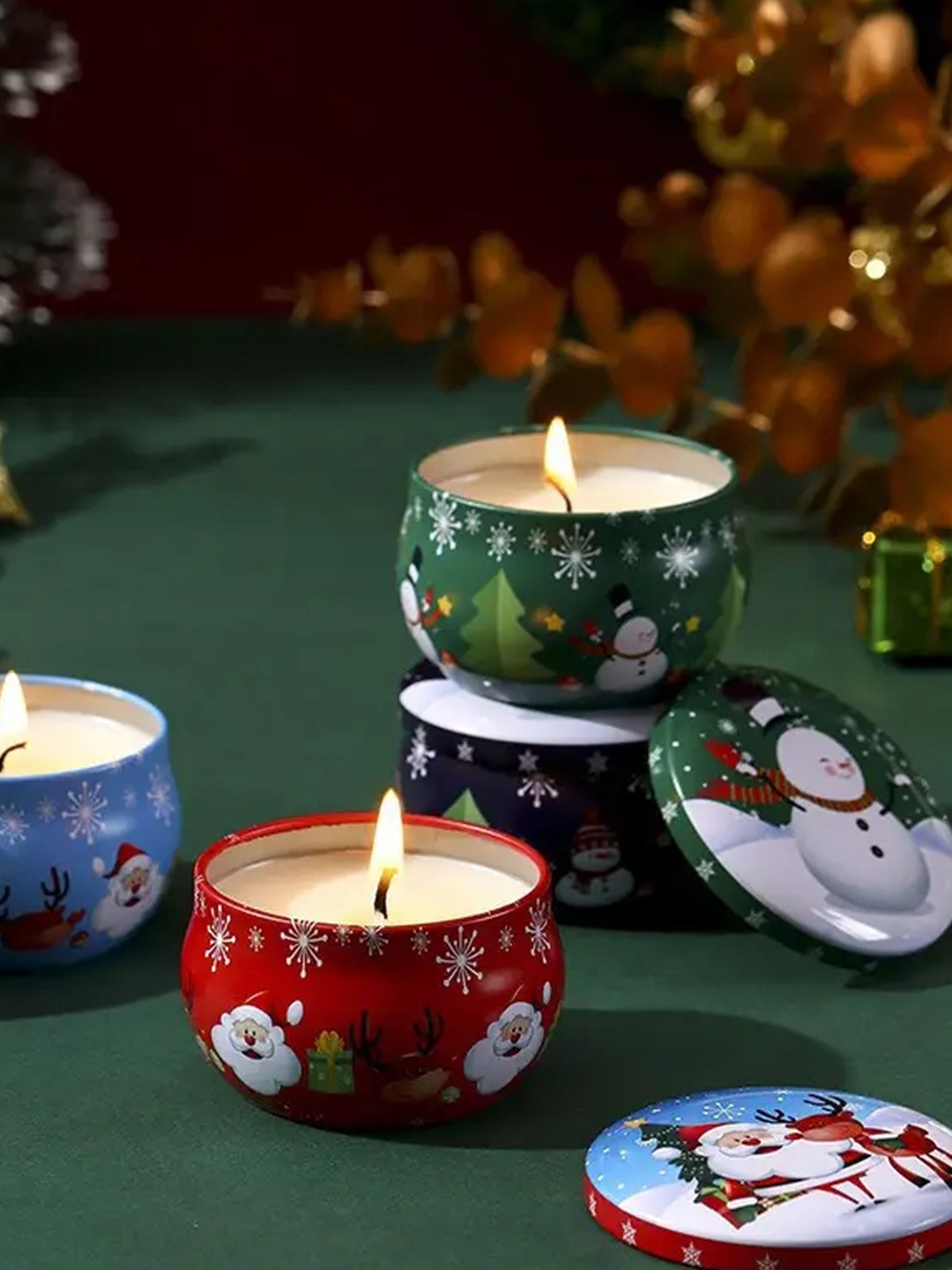 

TIED RIBBONS Red & Blue 3 pieces Jar Candle
