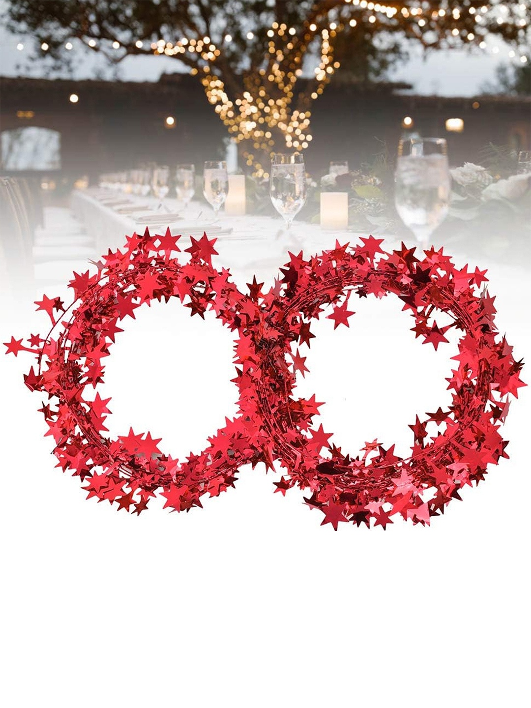 TIED RIBBONS 2-Pcs Red Festive Decor Christmas Garlands