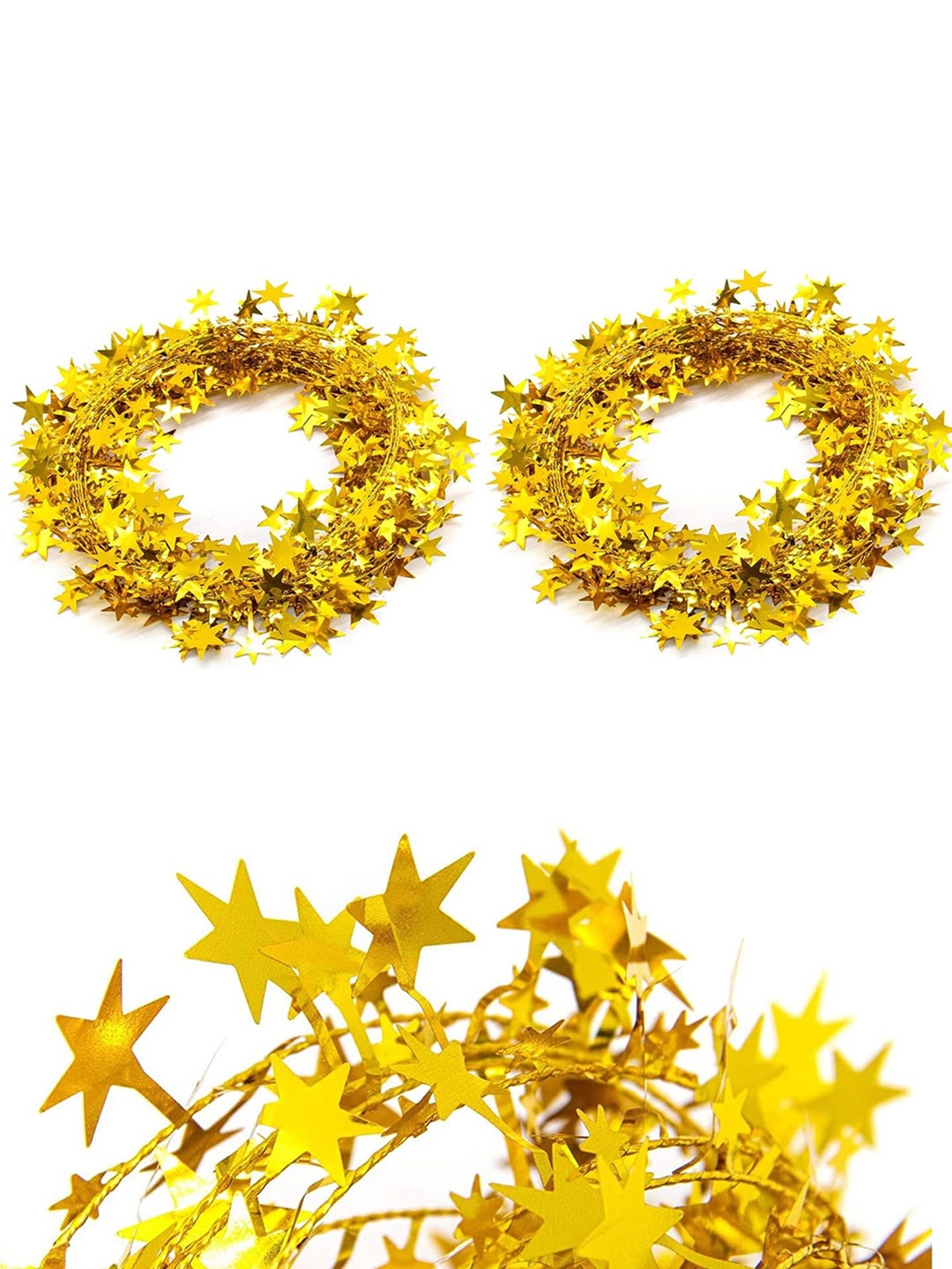 

TIED RIBBONS 2-Pcs Golden Artificial Christmas Garlands For Decoration, Yellow