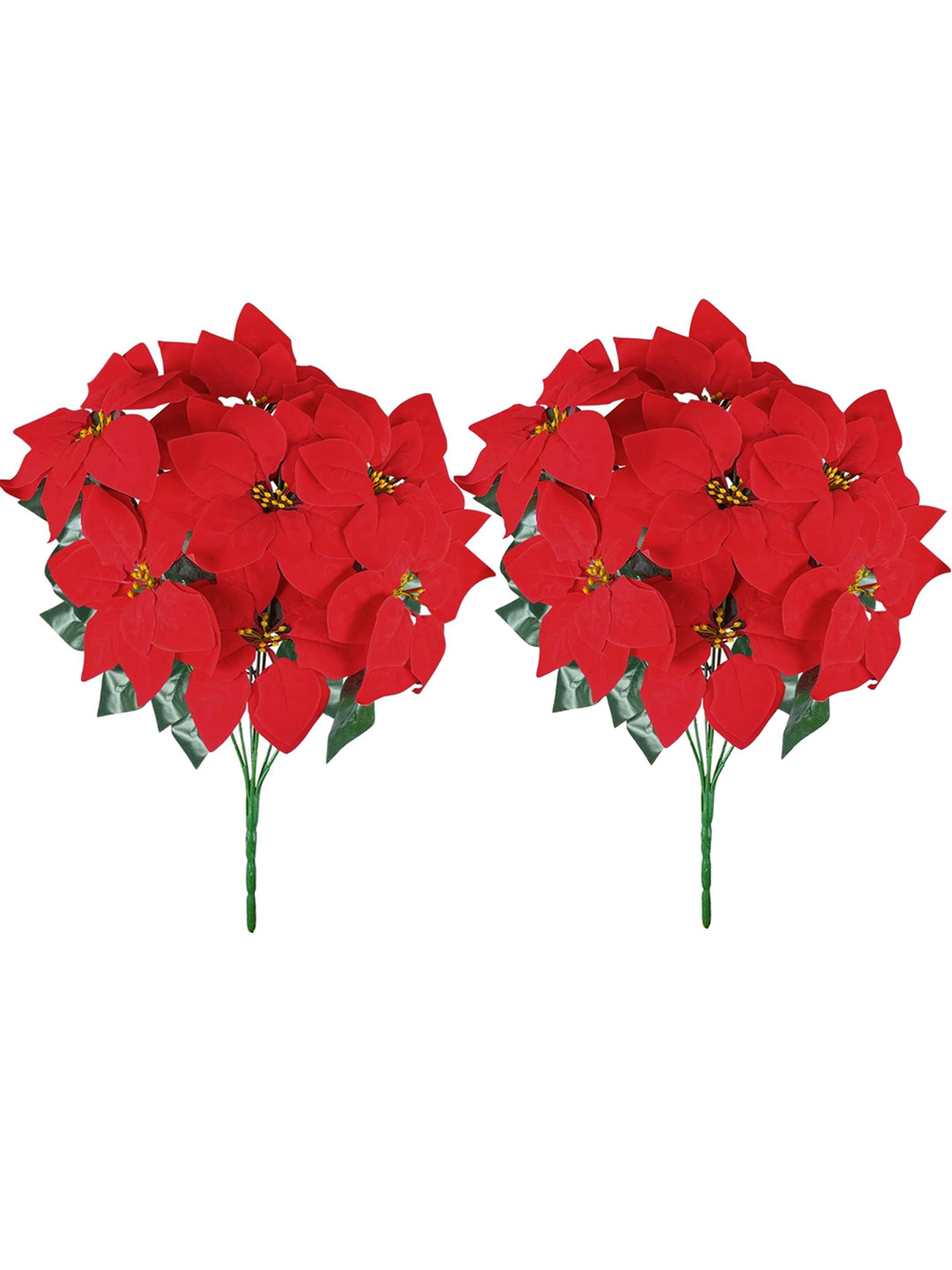 

TIED RIBBONS Red 2 Pieces Poinsettia Artificial Flower