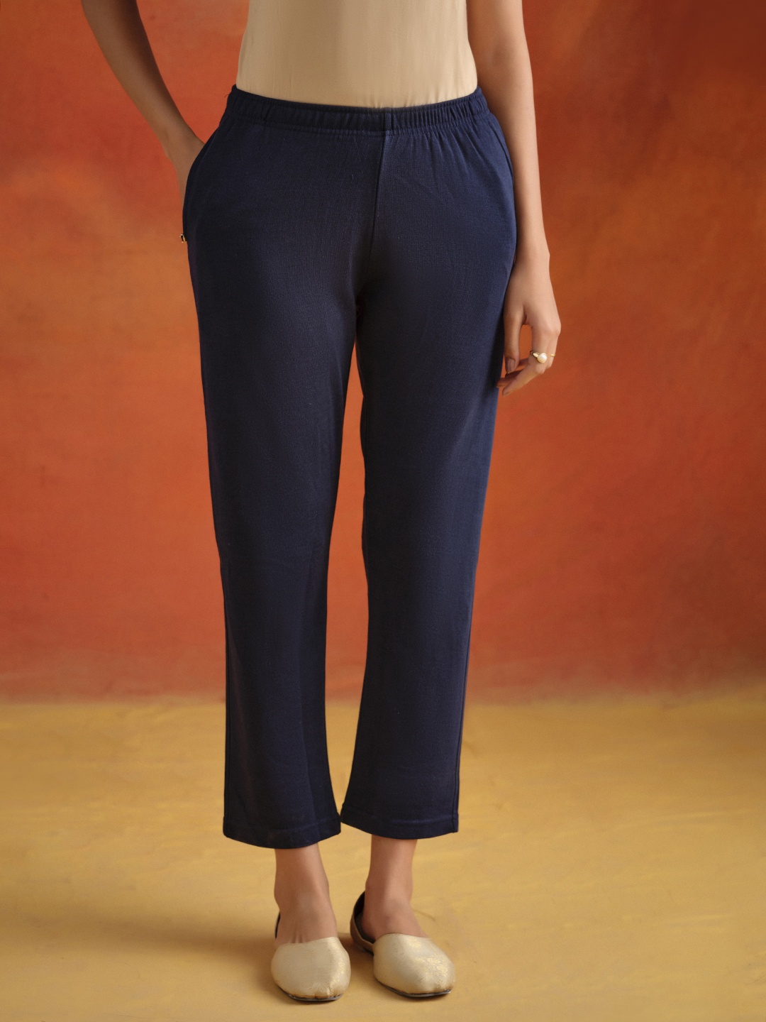 

Jaipur Kurti Women Original Trousers, Navy blue