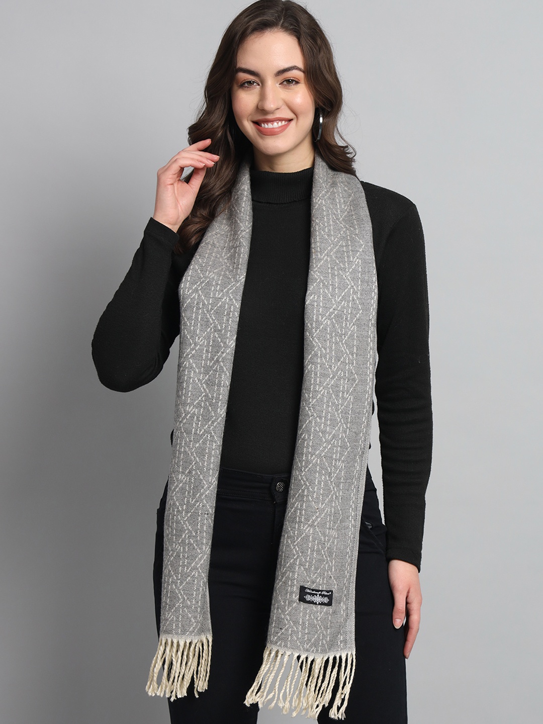 

HANDICRAFT PALACE Women Printed Scarf, Grey