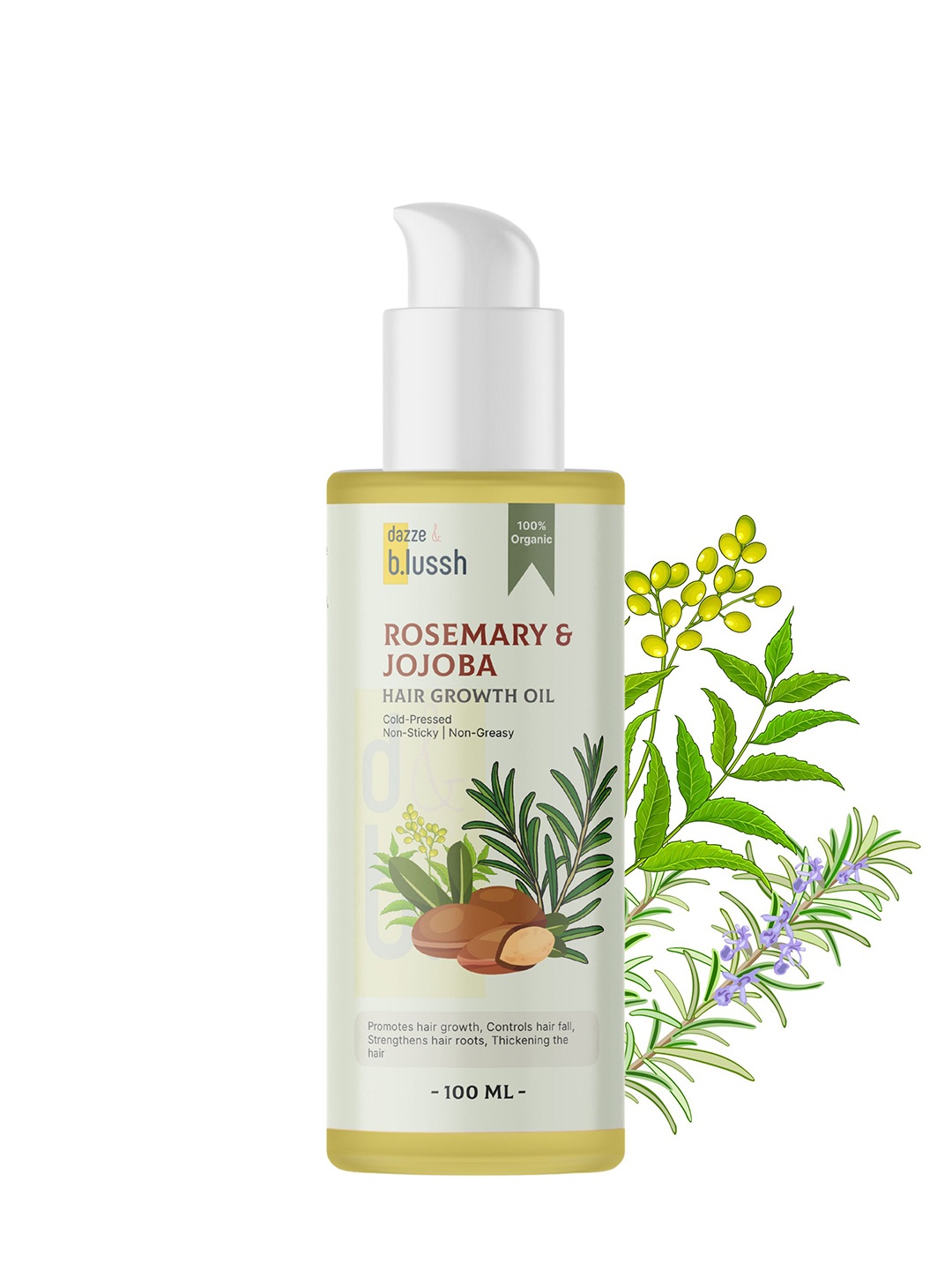 

Dazze and blussh Rosemary & Jojoba Hair Growth Oil - 100 ml, Yellow
