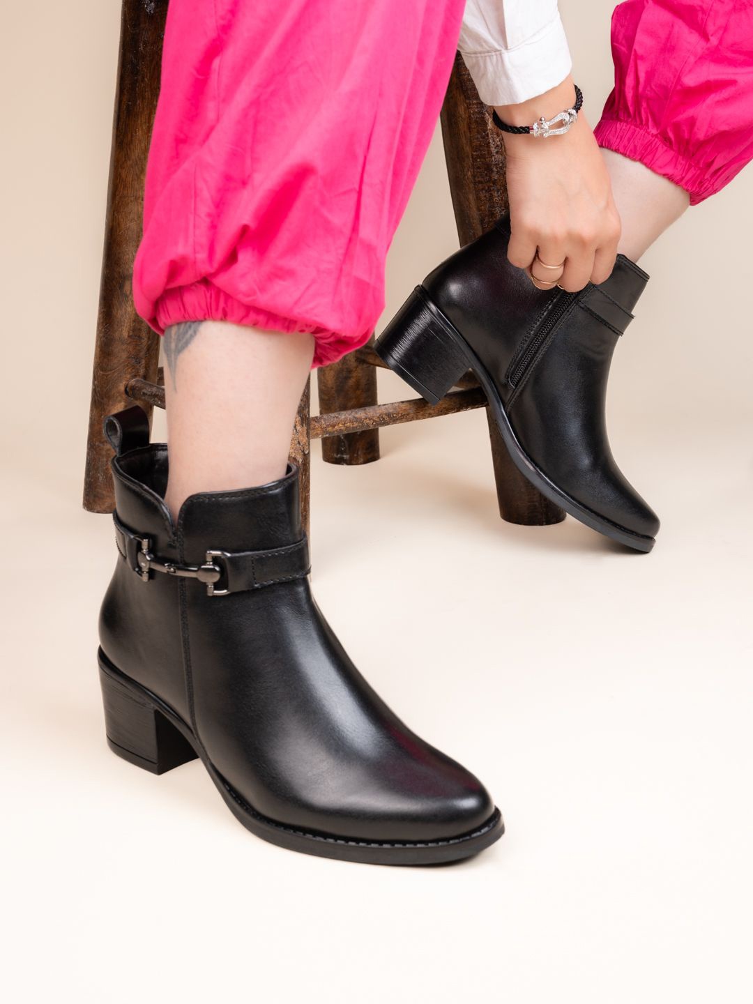 

Hydes N Hues Block Heel Winter Boots, Black