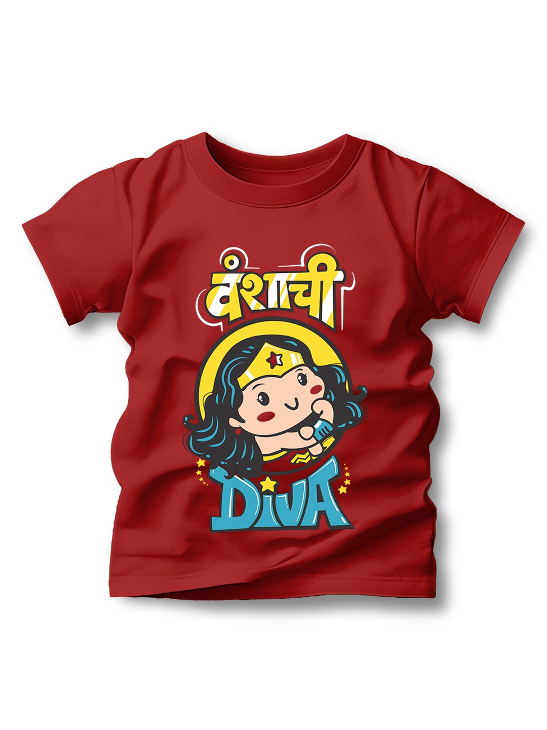 

Adimanav Kids Printed Applique T-shirt, Red