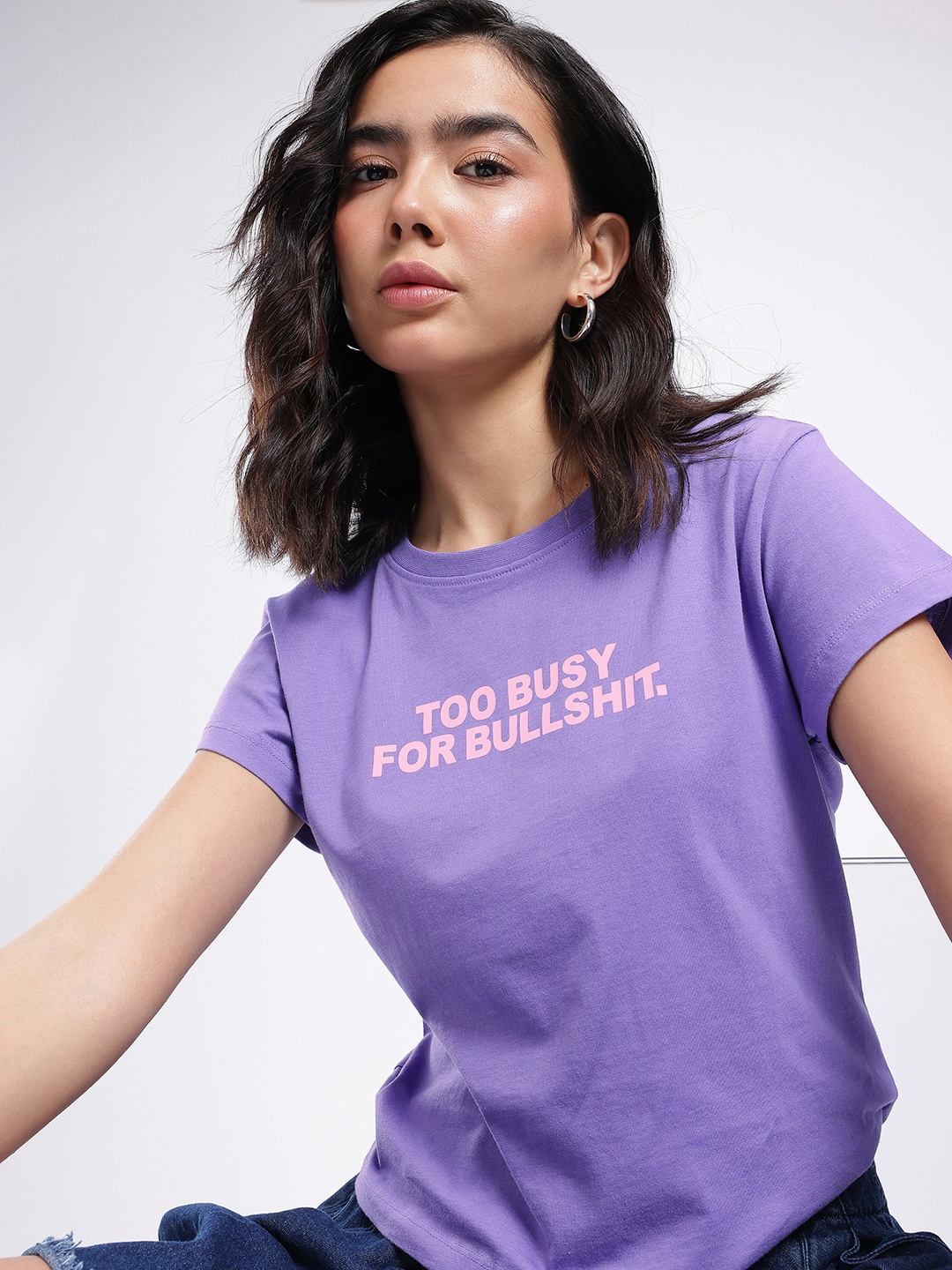 

glitchez Street Savvy Printed T-shirt, Purple